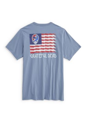 Vineyard Vines Men's Grateful Dead USA Flag Short Sleeve Graphic T-Shirt, 2XL