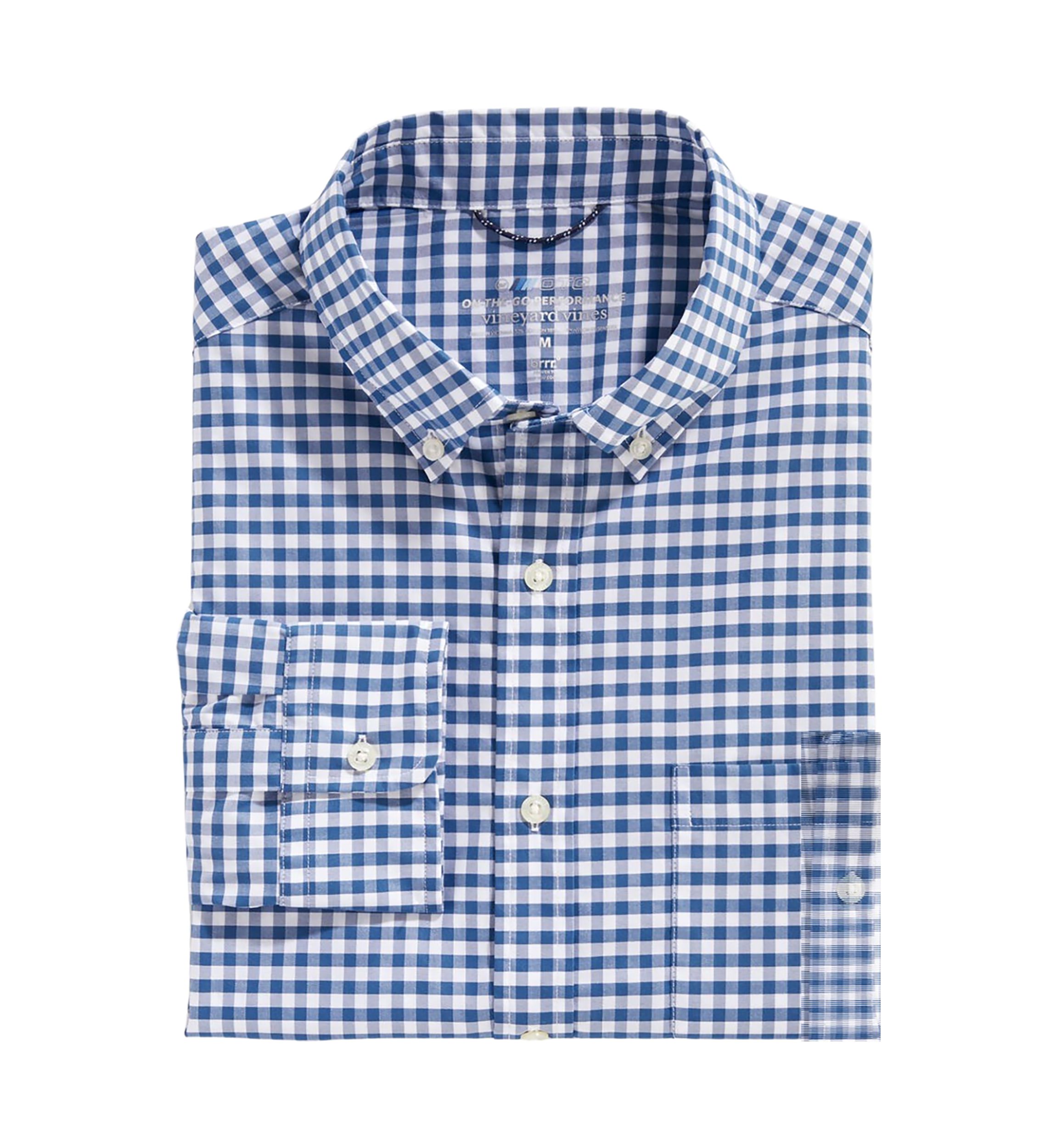 Mens Long Sleeve Classic Gingham Button Down Shirt