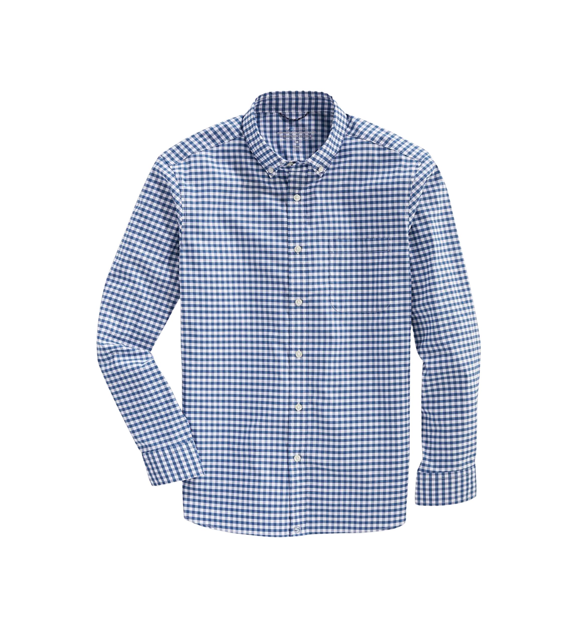 Mens Long Sleeve Classic Gingham Button Down Shirt