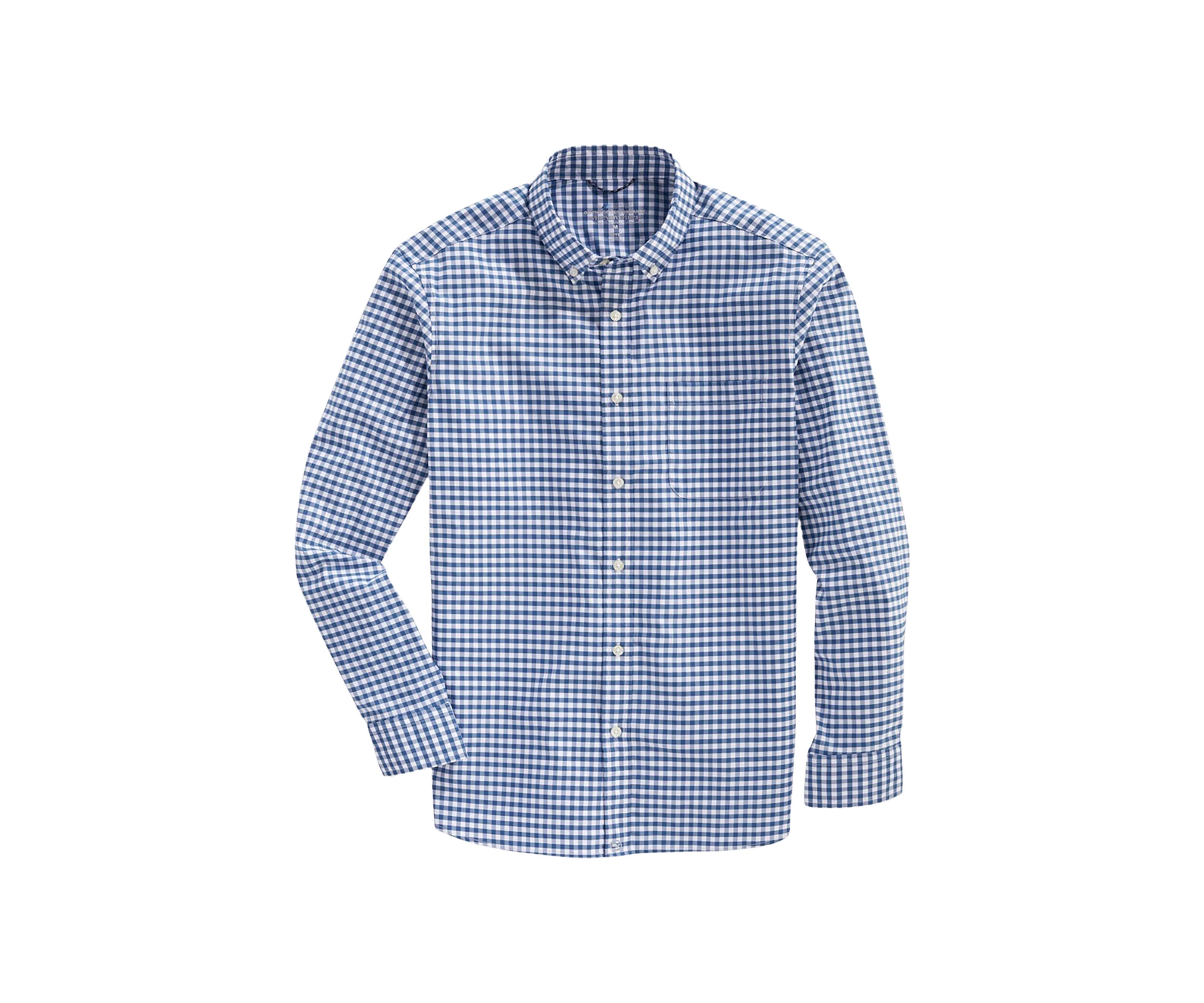 Mens Long Sleeve Classic Gingham Button Down Shirt