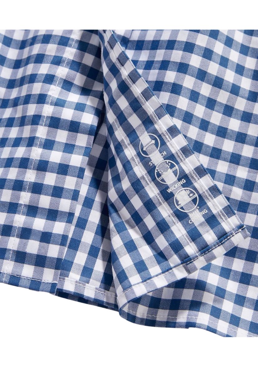 Mens Long Sleeve Classic Gingham Button Down Shirt