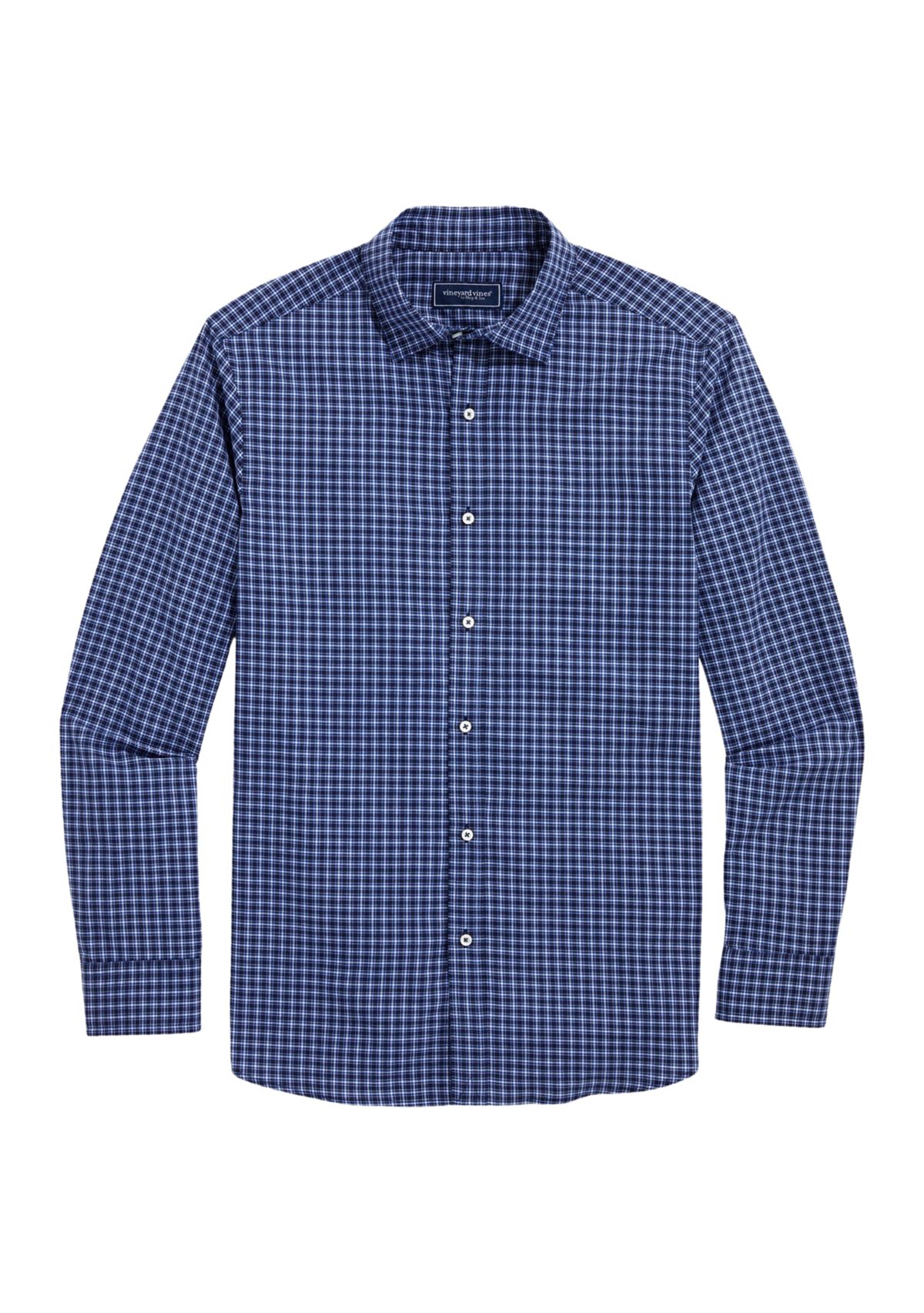 Mens Classic Fit Check Spread Collar Shirt