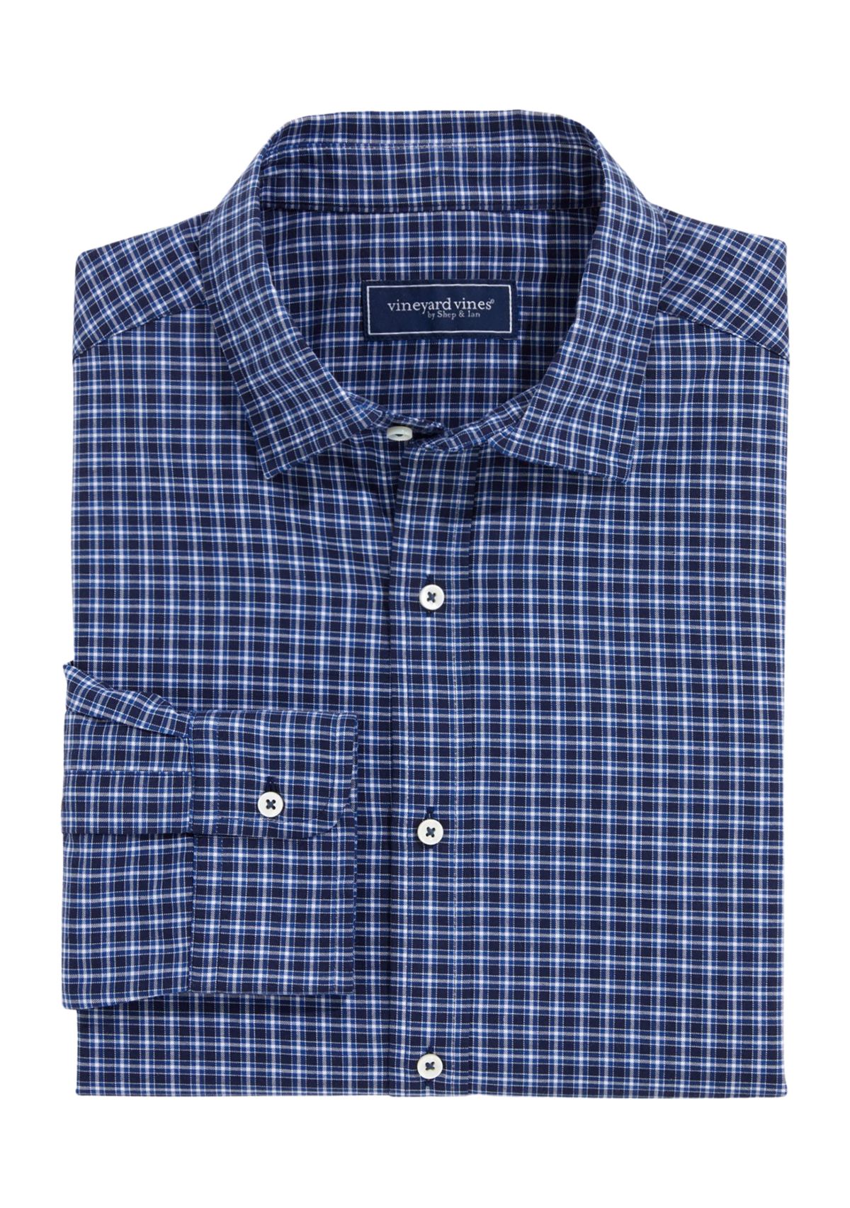 Mens Classic Fit Check Spread Collar Shirt