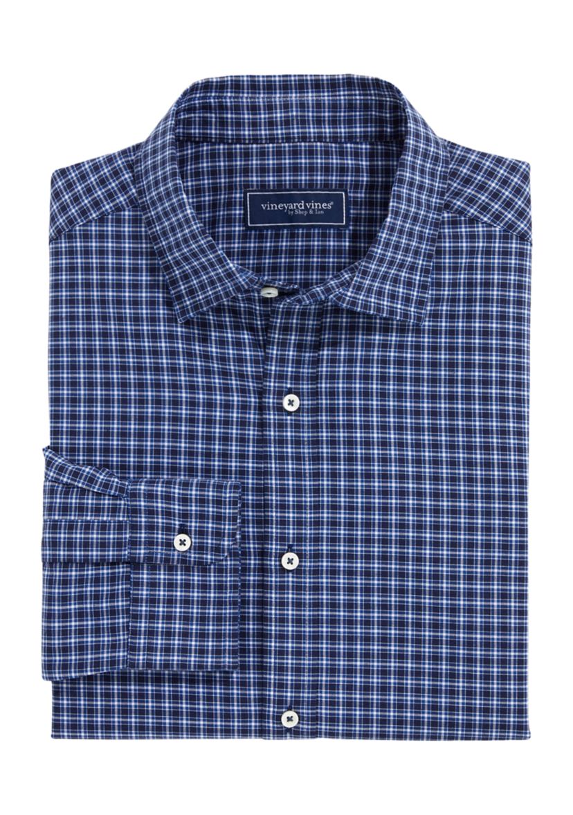 Mens Classic Fit Check Spread Collar Shirt