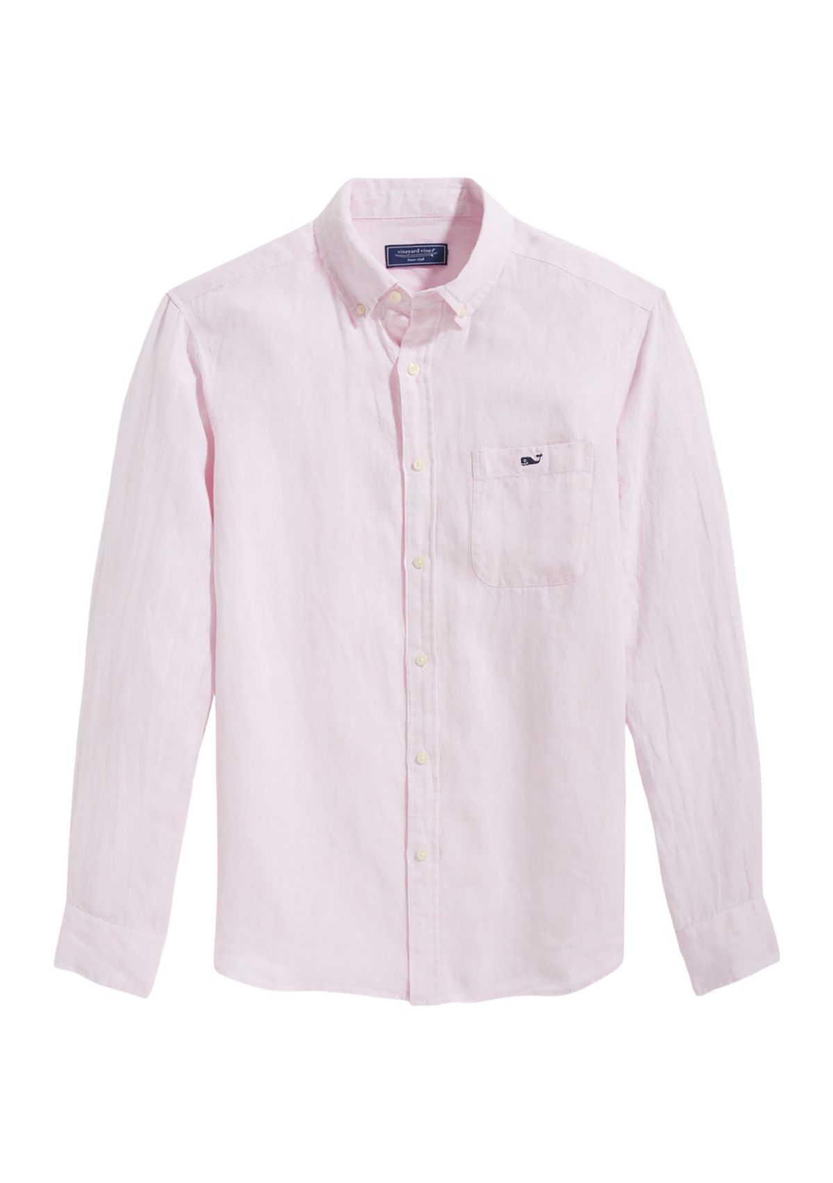 Mens Long Sleeve Solid Linen Shirt