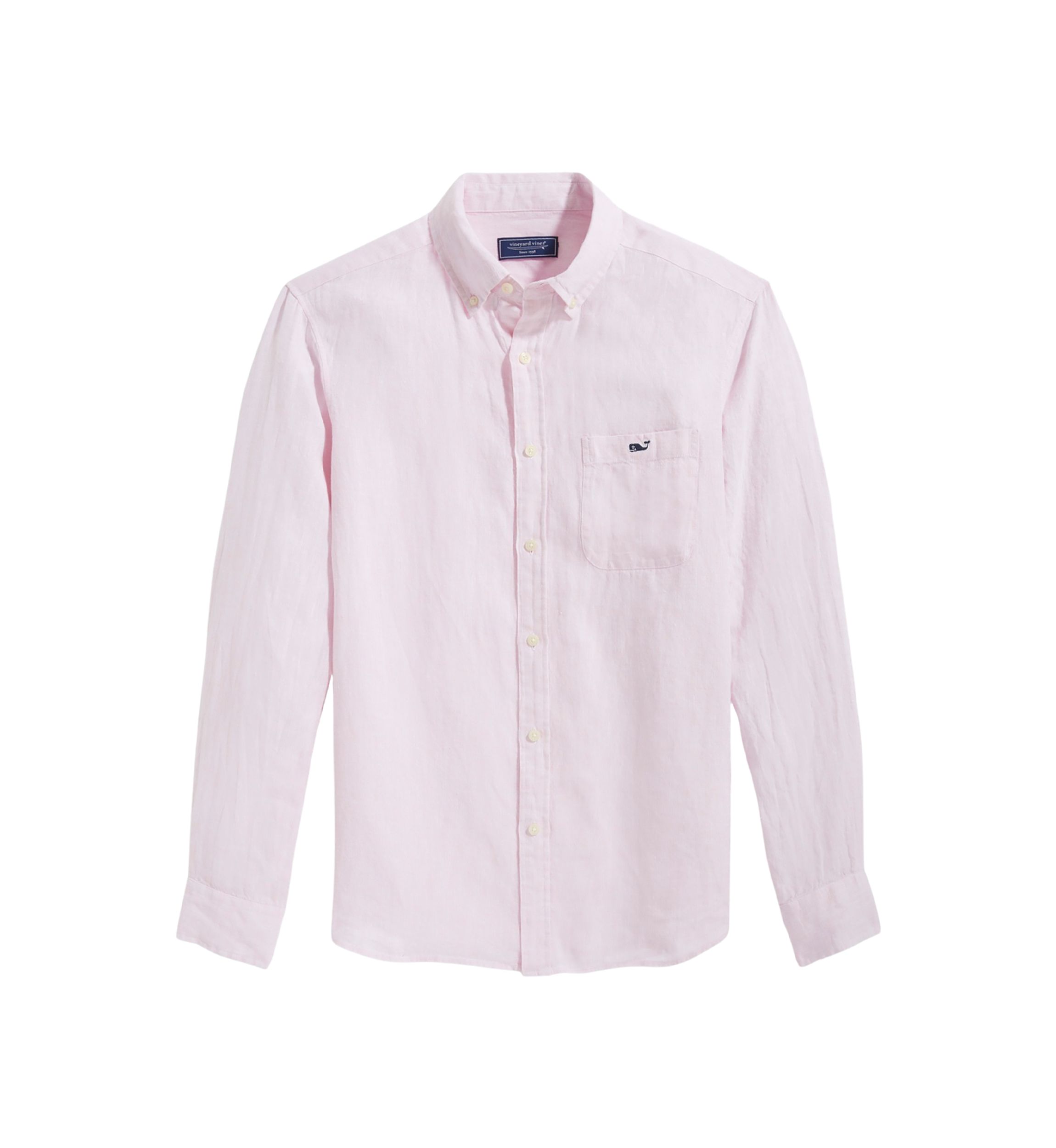 Mens Long Sleeve Solid Linen Shirt