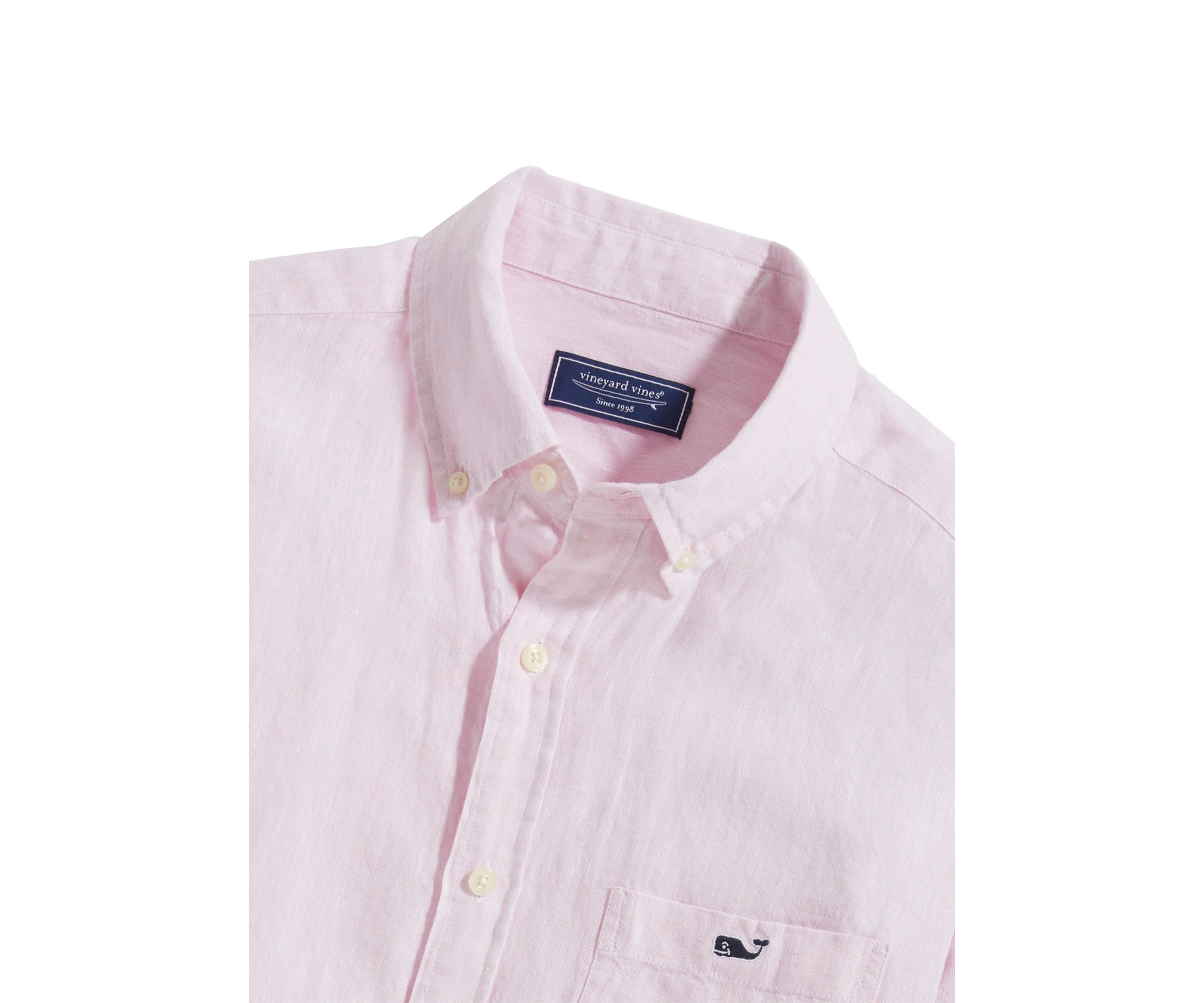 Mens Long Sleeve Solid Linen Shirt
