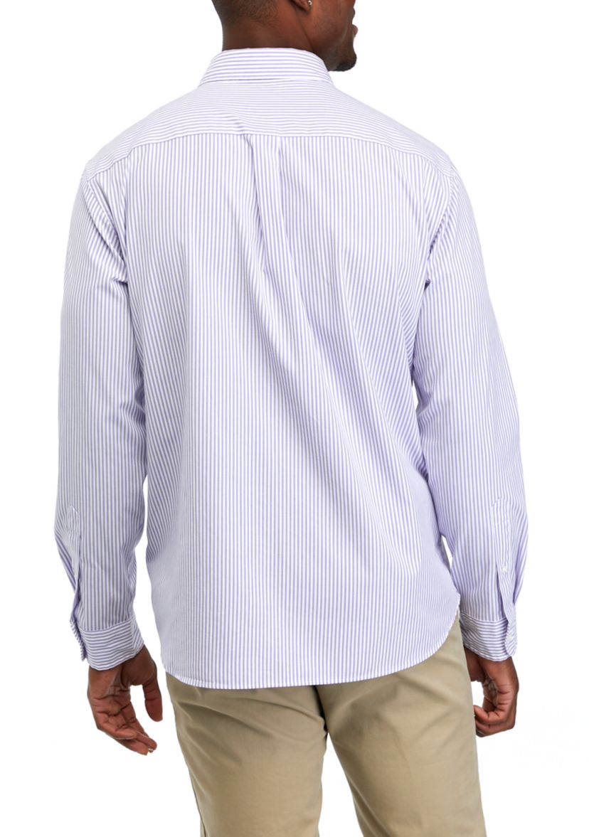 Mens Stripe Stretch Poplin Shirt