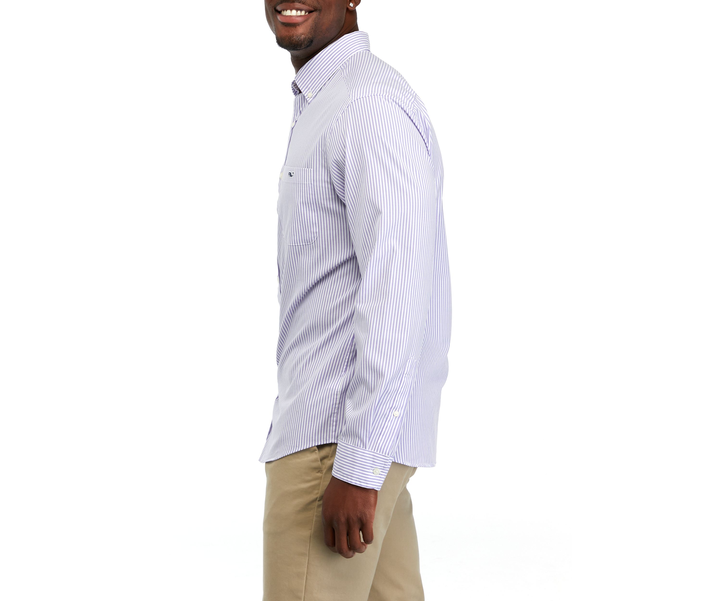 Mens Stripe Stretch Poplin Shirt