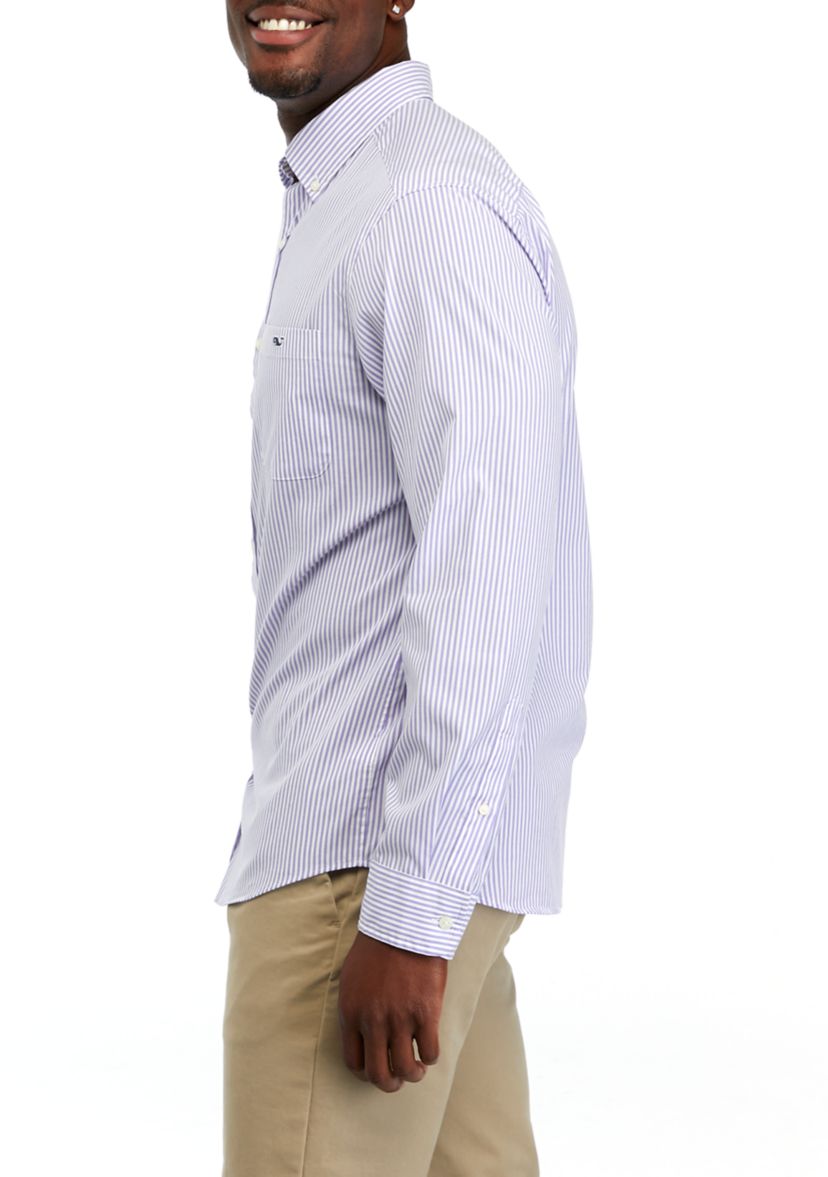 Mens Stripe Stretch Poplin Shirt