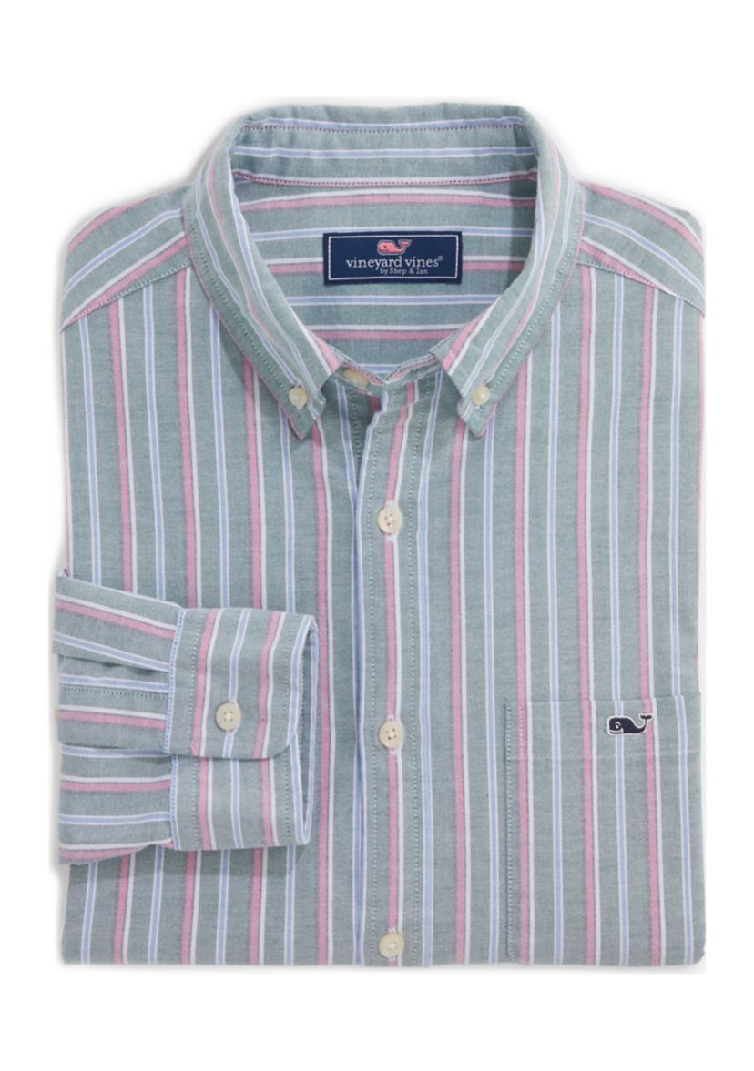 Mens Stripe Stretch Oxford Shirt