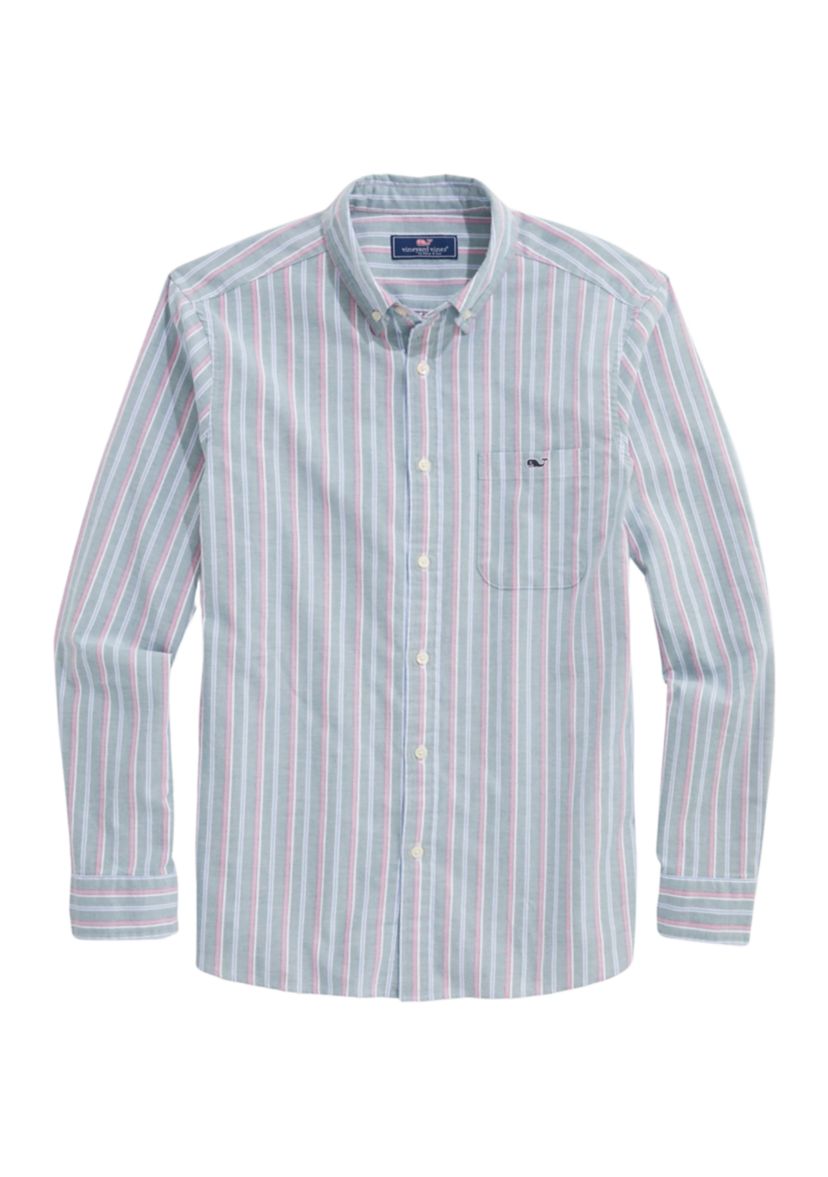 Mens Stripe Stretch Oxford Shirt