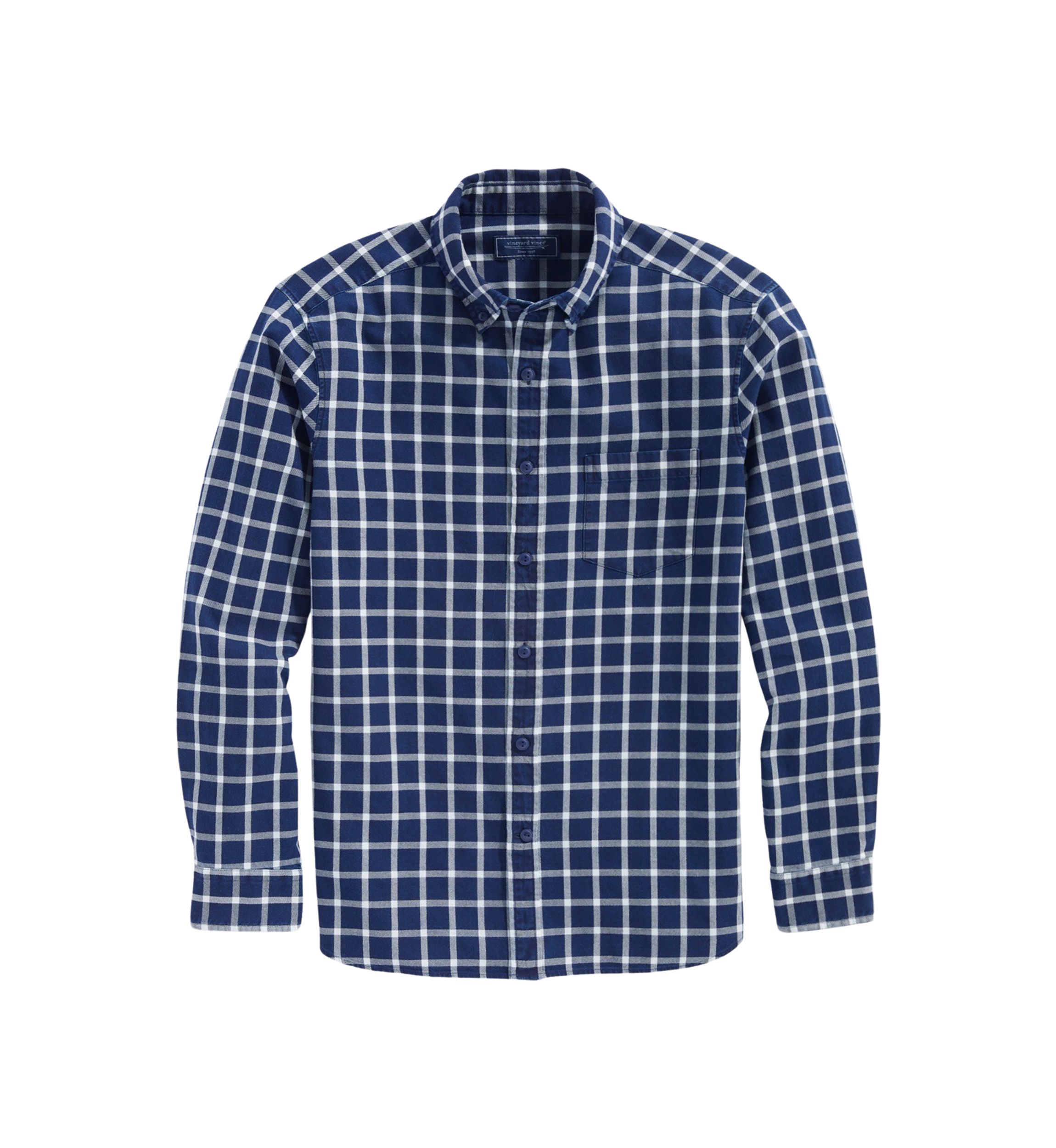 Mens Indigo Check Twill Shirt