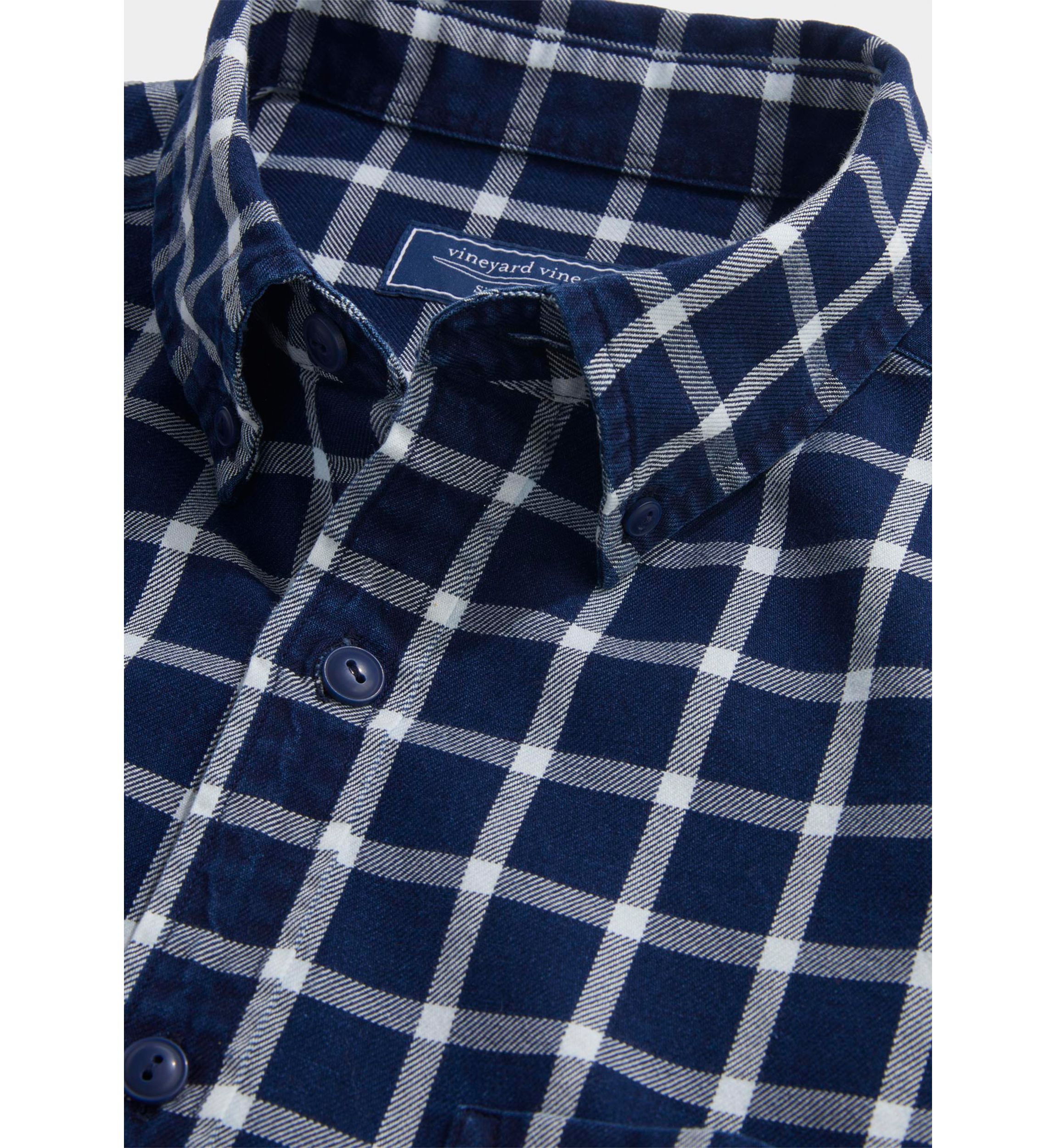 Mens Indigo Check Twill Shirt