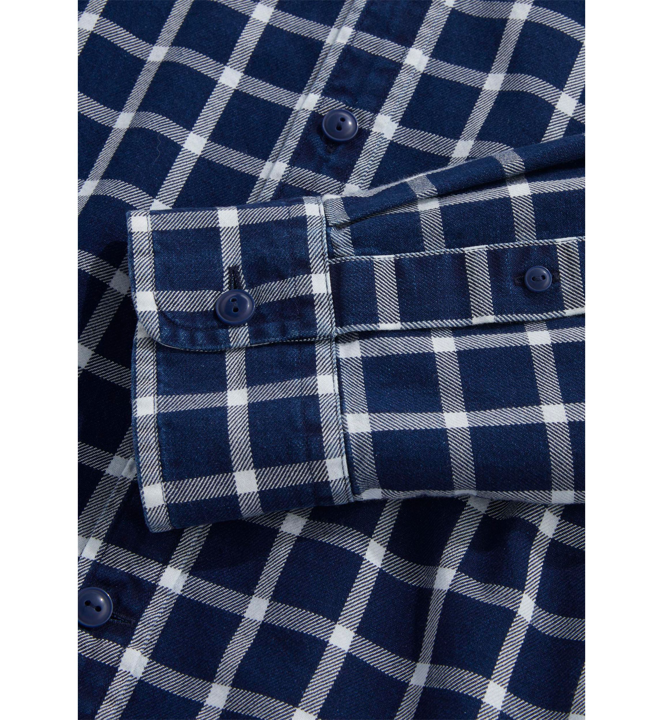 Mens Indigo Check Twill Shirt