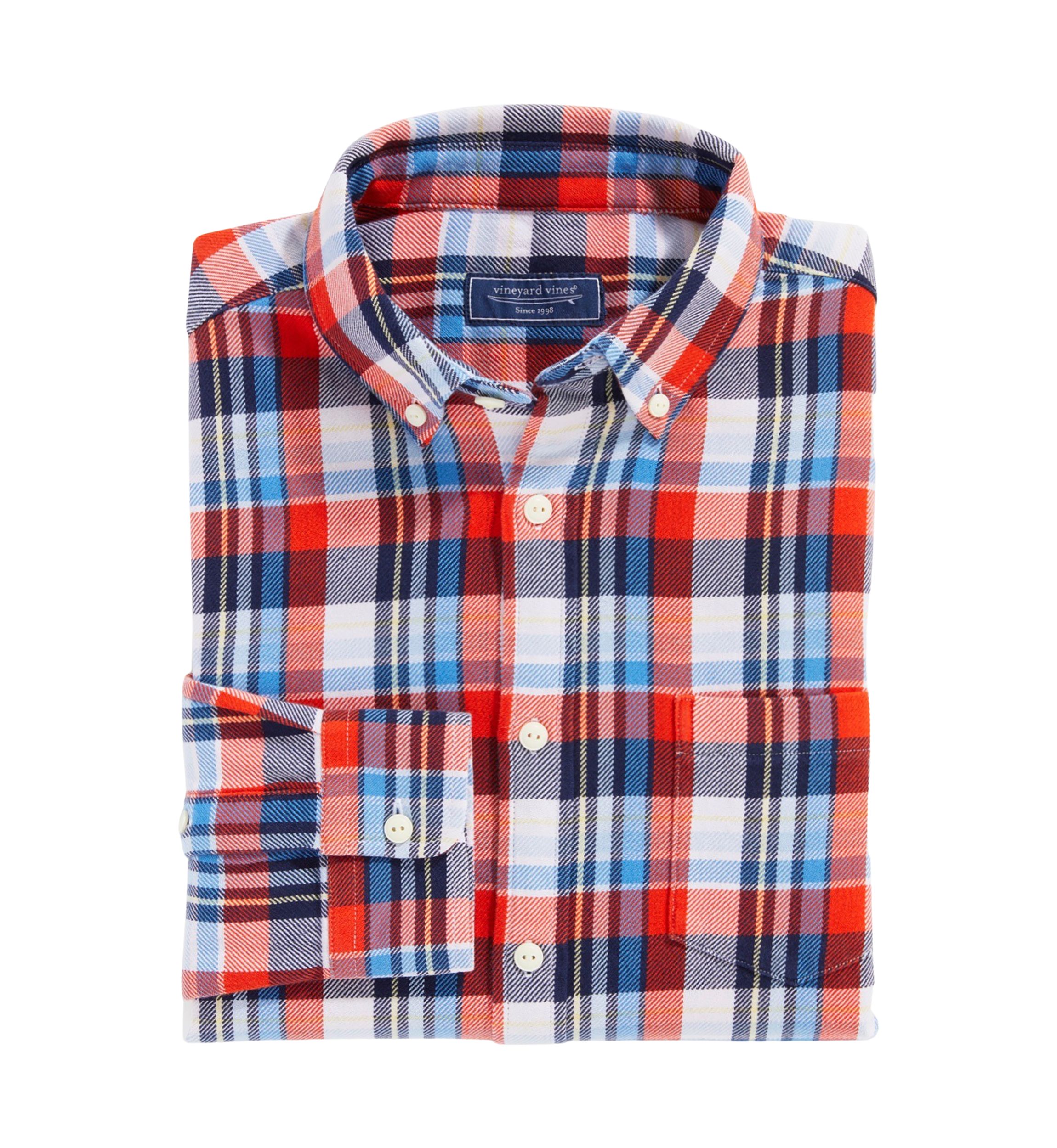 Mens Cotton Twill Plaid Shirt