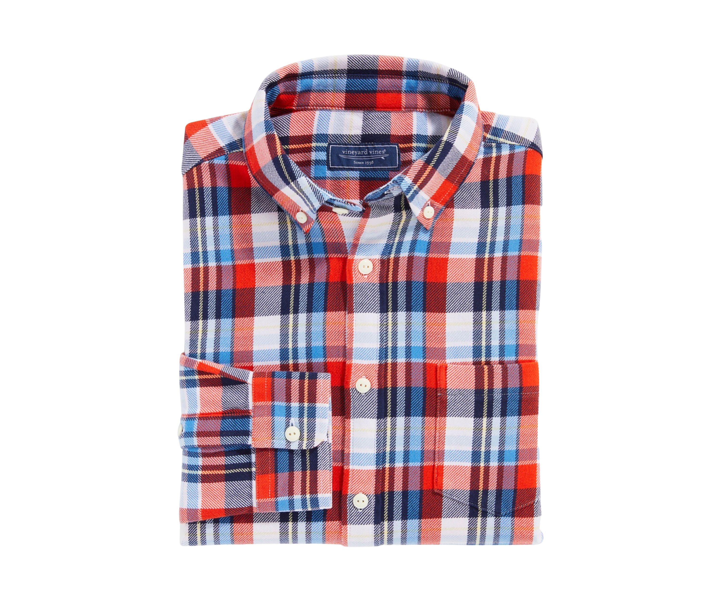 Mens Cotton Twill Plaid Shirt
