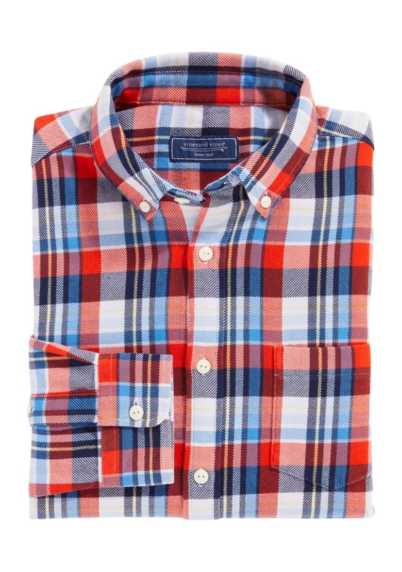 Mens Cotton Twill Plaid Shirt