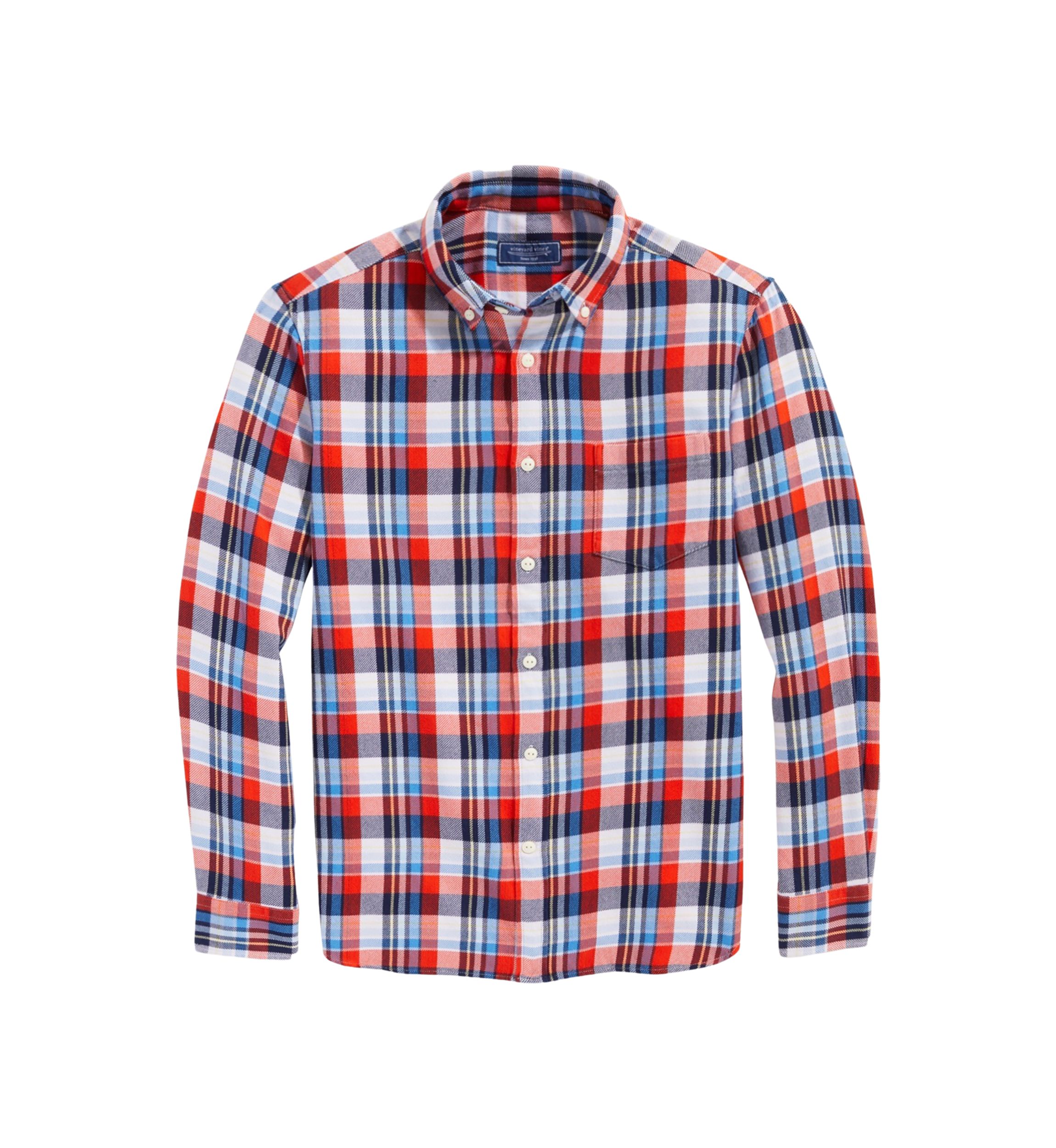Mens Cotton Twill Plaid Shirt