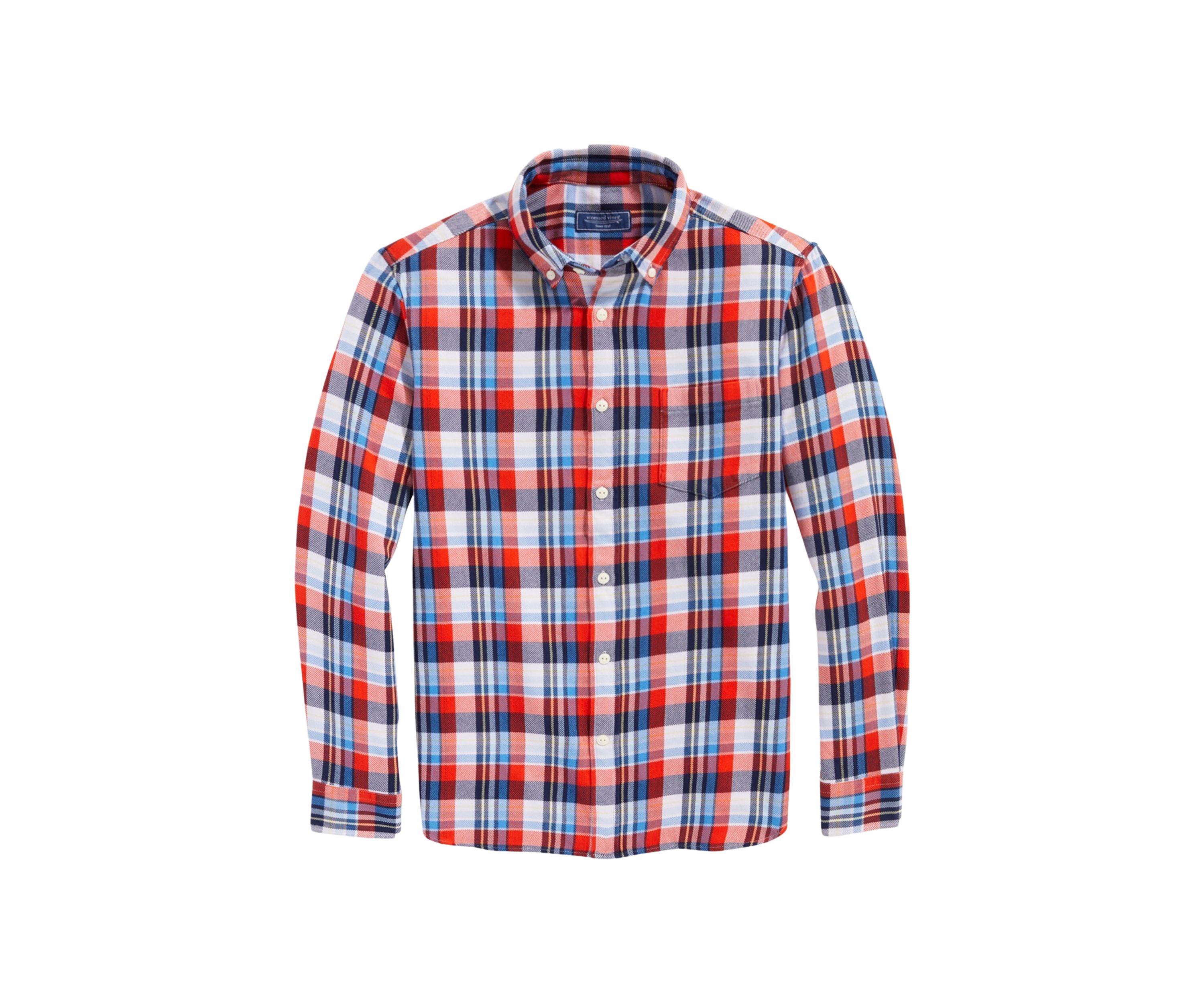 Mens Cotton Twill Plaid Shirt