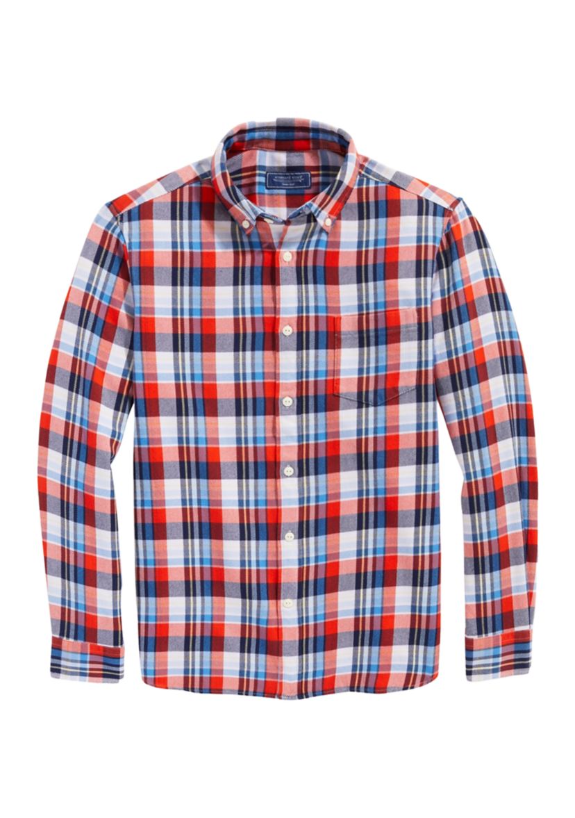 Mens Cotton Twill Plaid Shirt