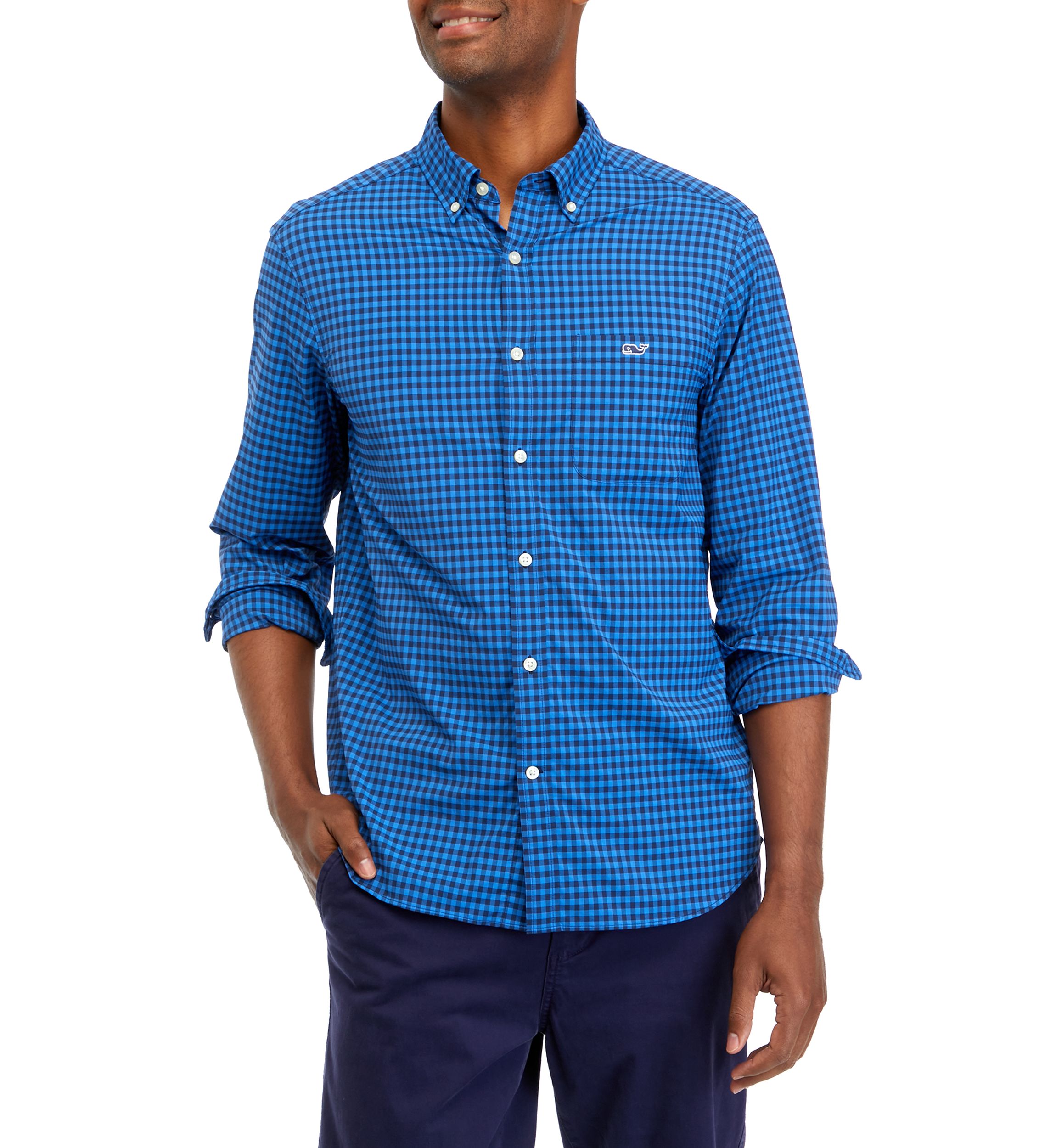 Mens On-the-Go Lightweight Gingham Shirt