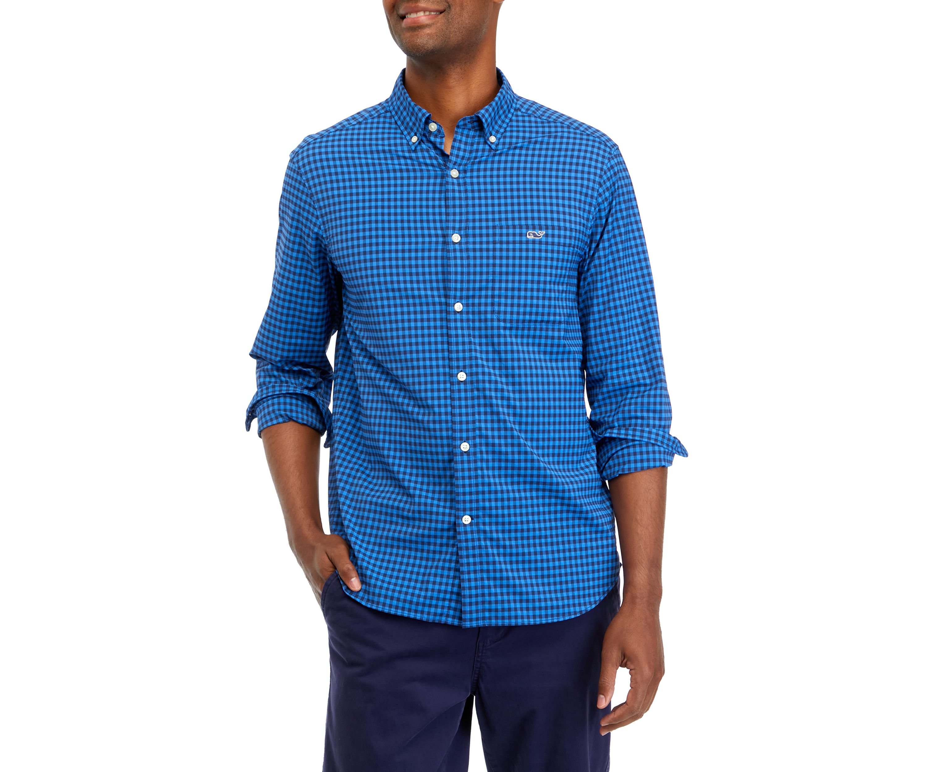 Mens On-the-Go Lightweight Gingham Shirt