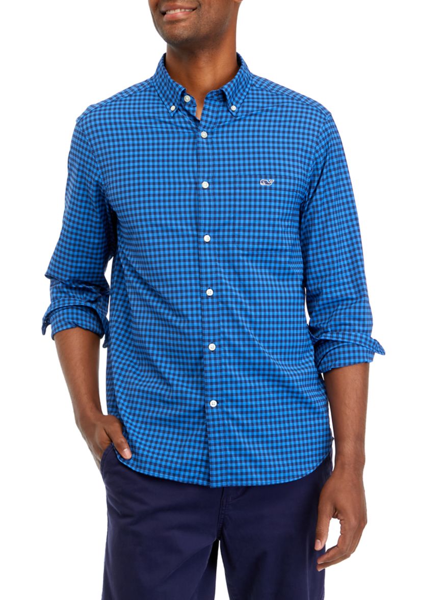 Mens On-the-Go Lightweight Gingham Shirt