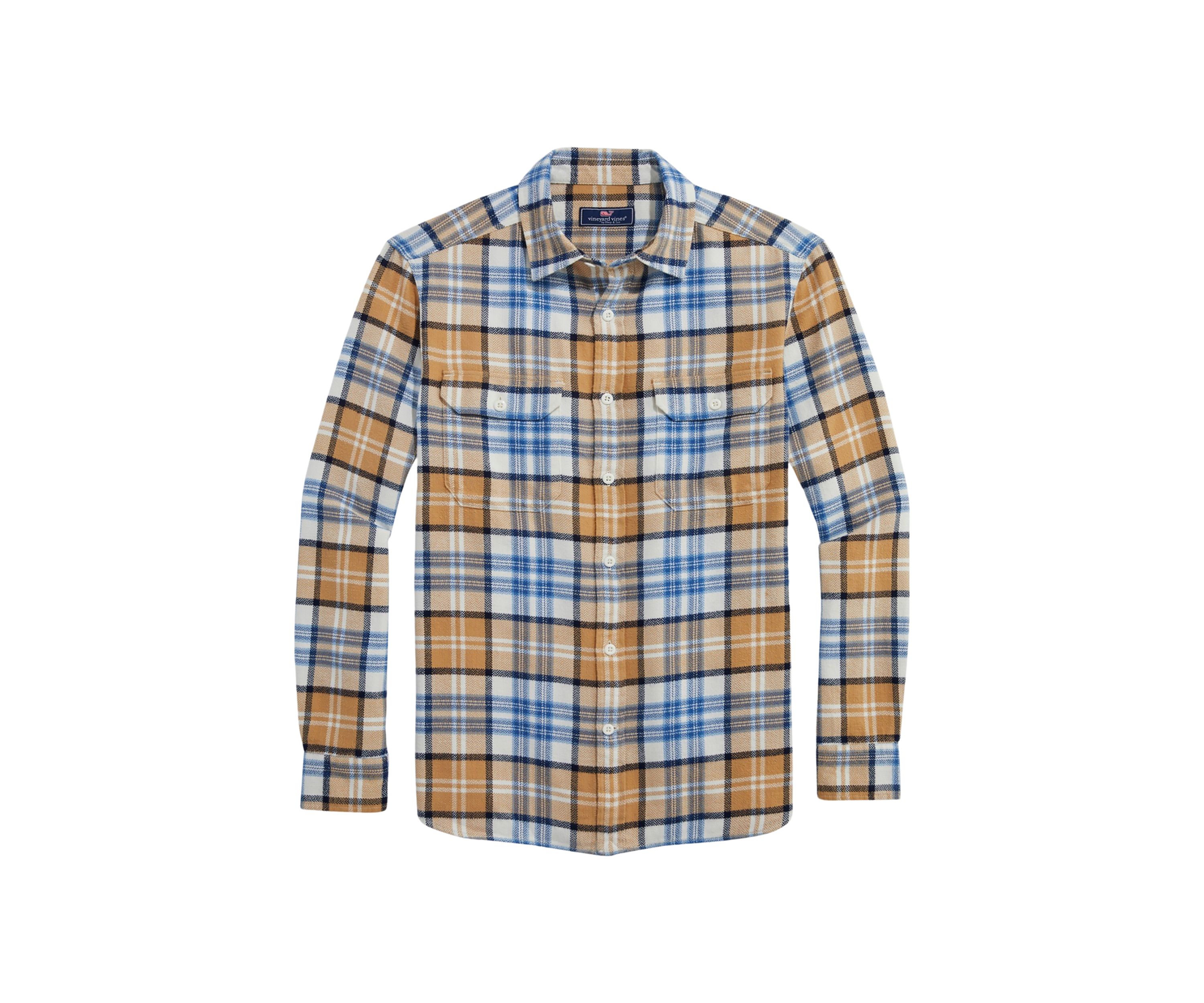 Mens Plaid Herringbone Flannel Work Shirt