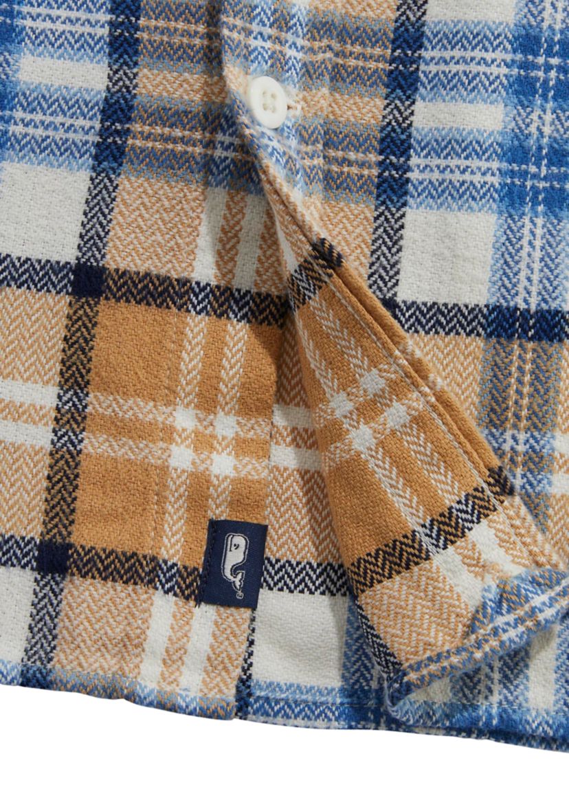 Mens Plaid Herringbone Flannel Work Shirt