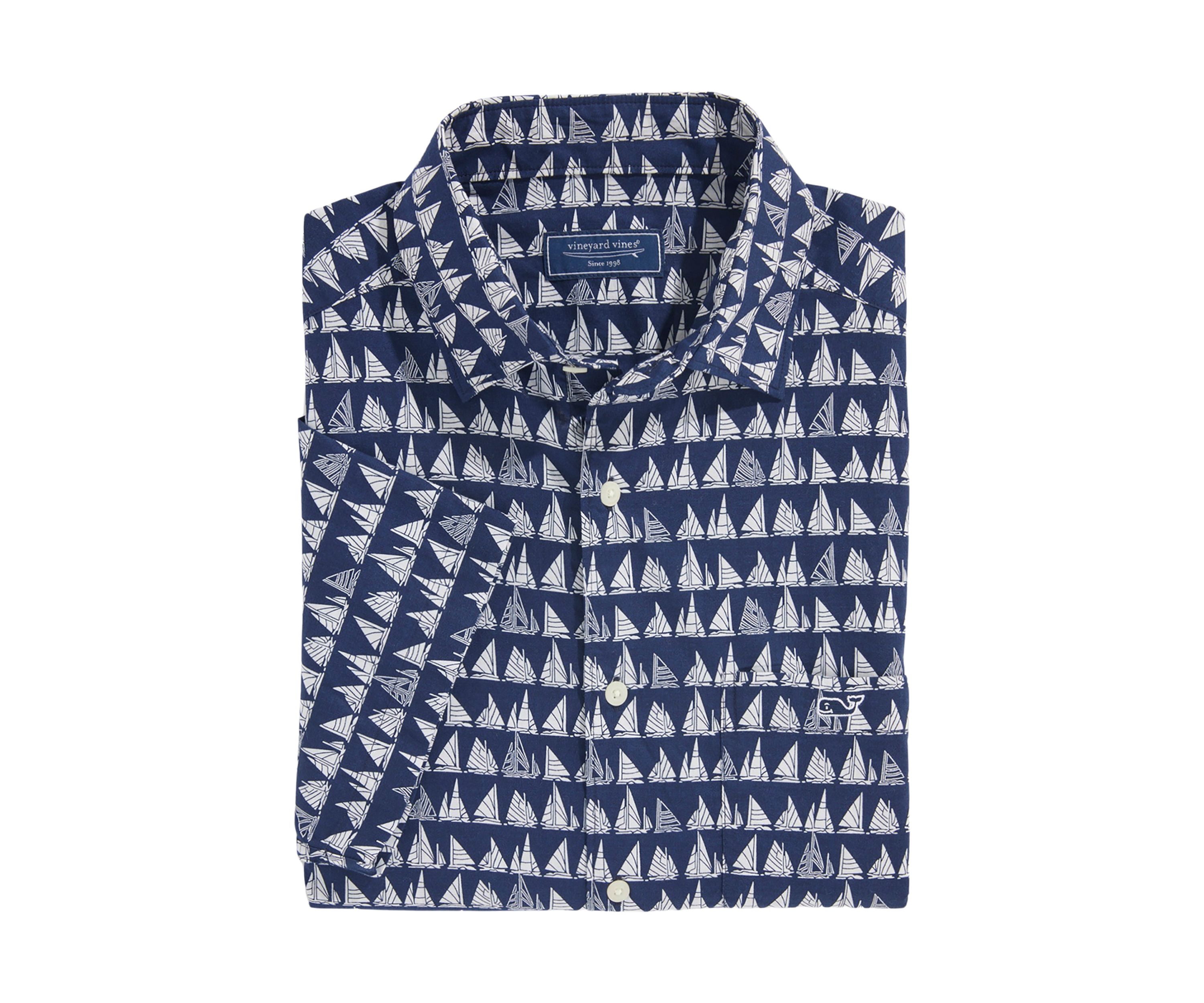 Mens Cotton Short Sleeve Boat Parade Shirt