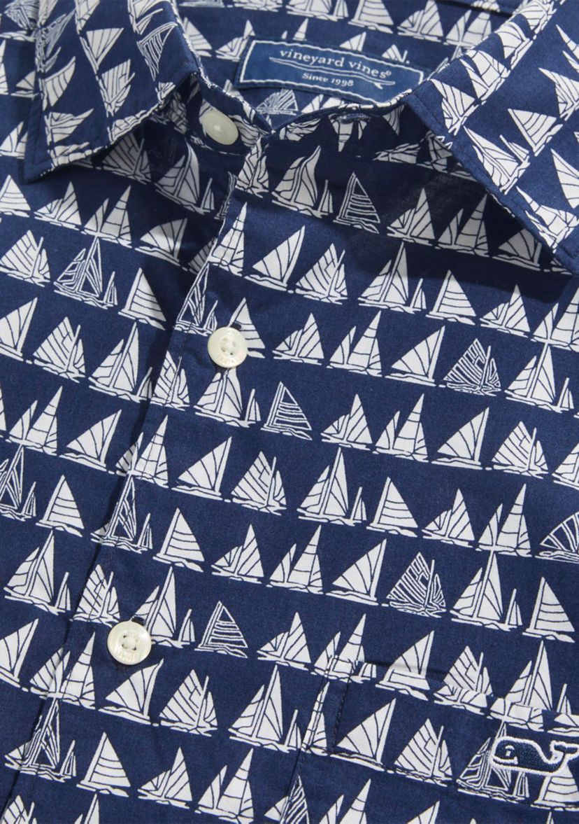 Mens Cotton Short Sleeve Boat Parade Shirt