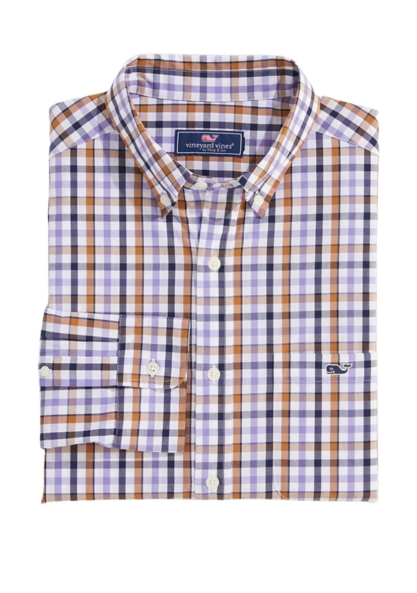 Mens Multi Tattersall Stretch Poplin Shirt