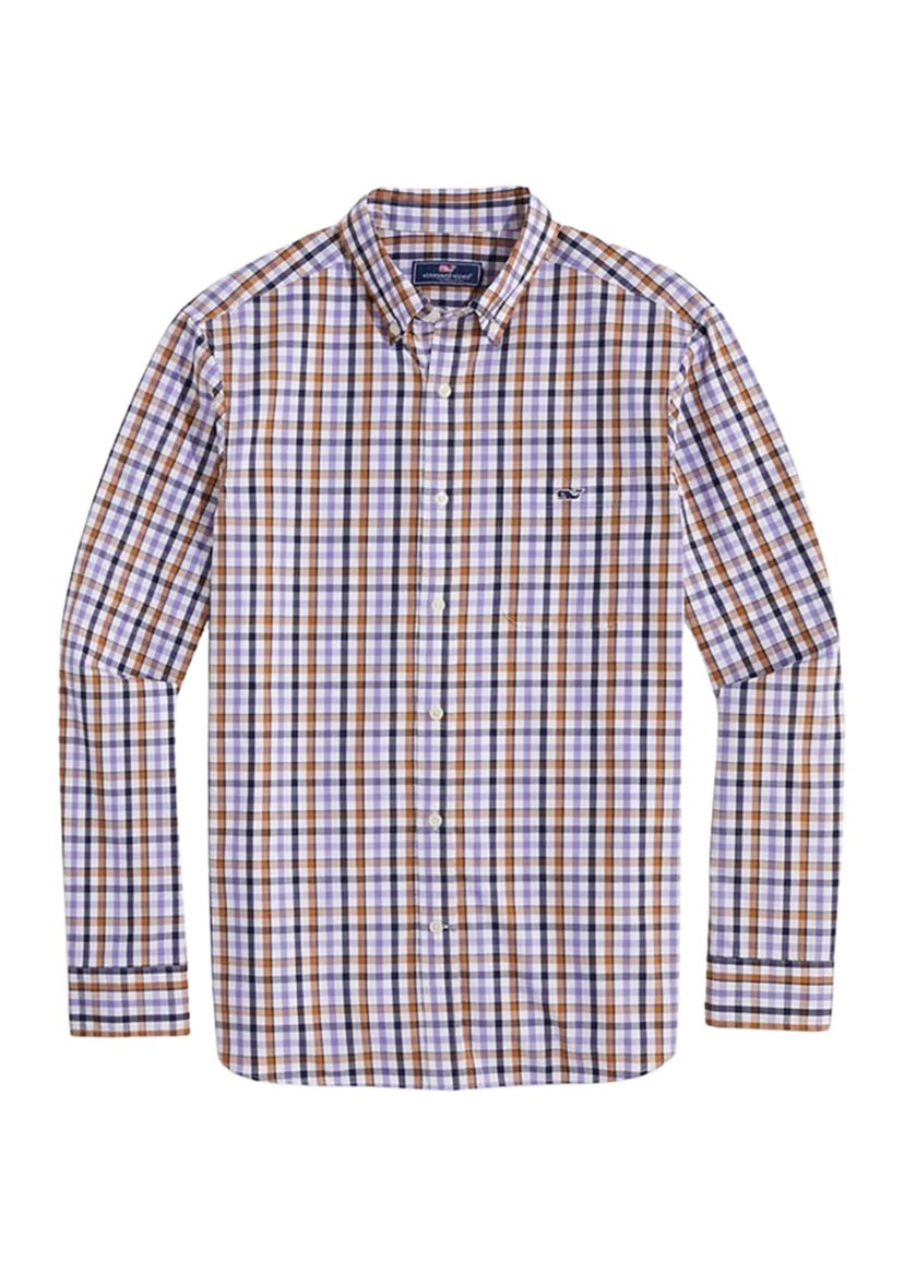 Mens Multi Tattersall Stretch Poplin Shirt