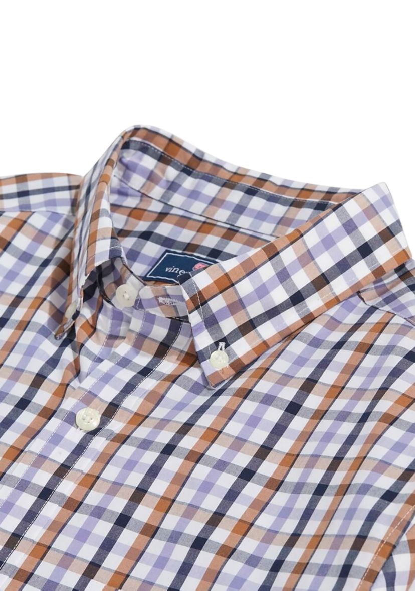Mens Multi Tattersall Stretch Poplin Shirt