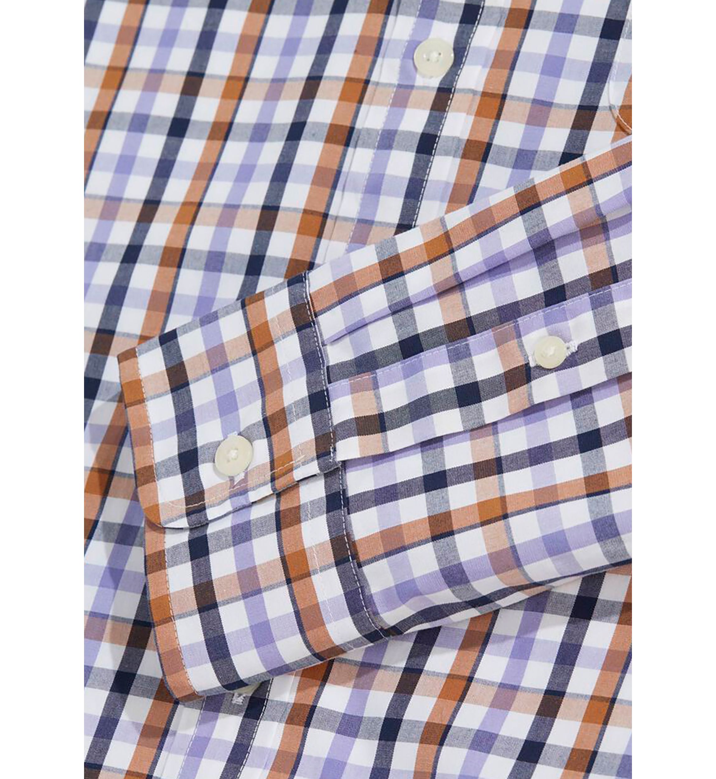 Mens Multi Tattersall Stretch Poplin Shirt