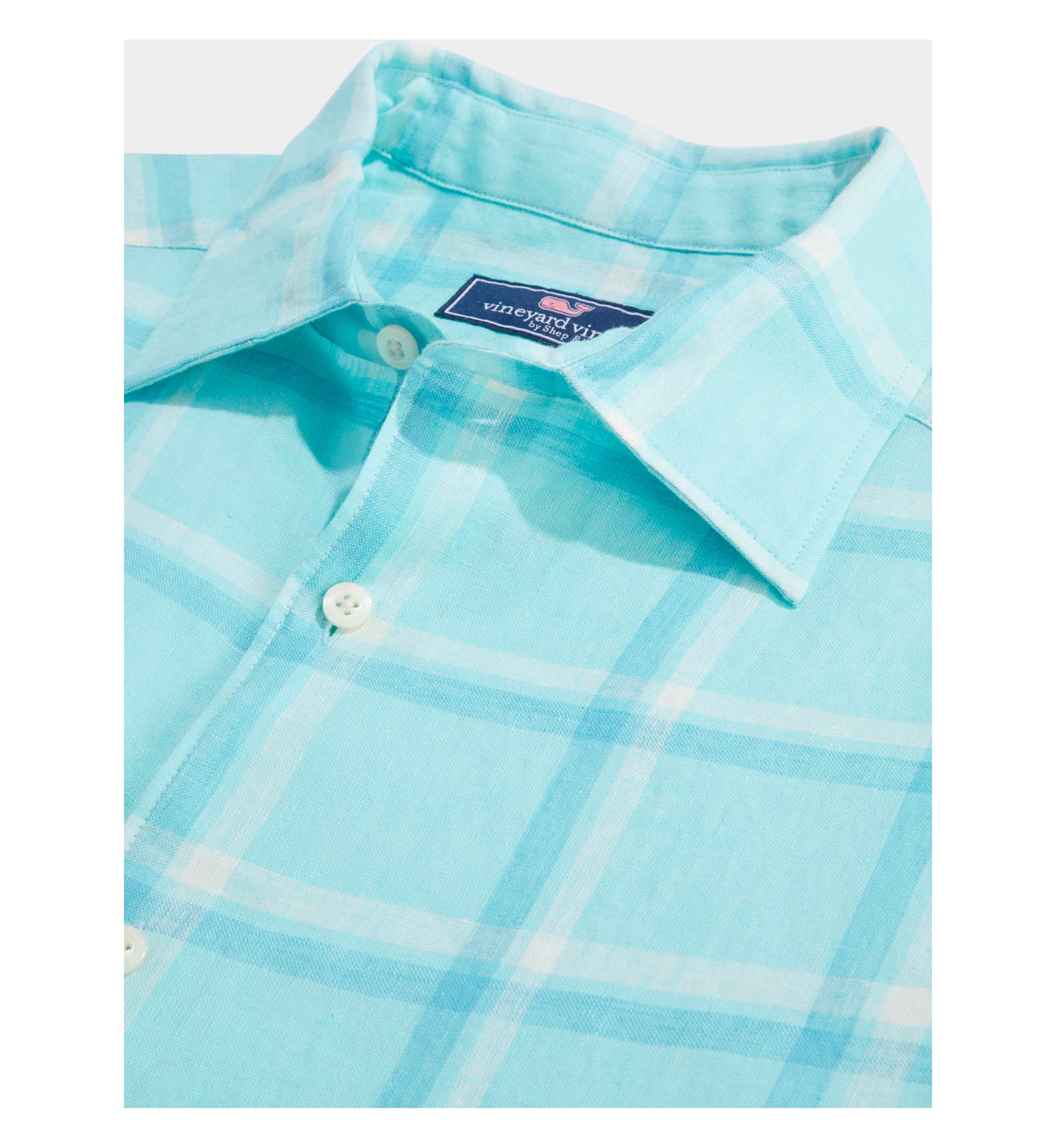 Plaid Linen Bendback Tisbury Shirt