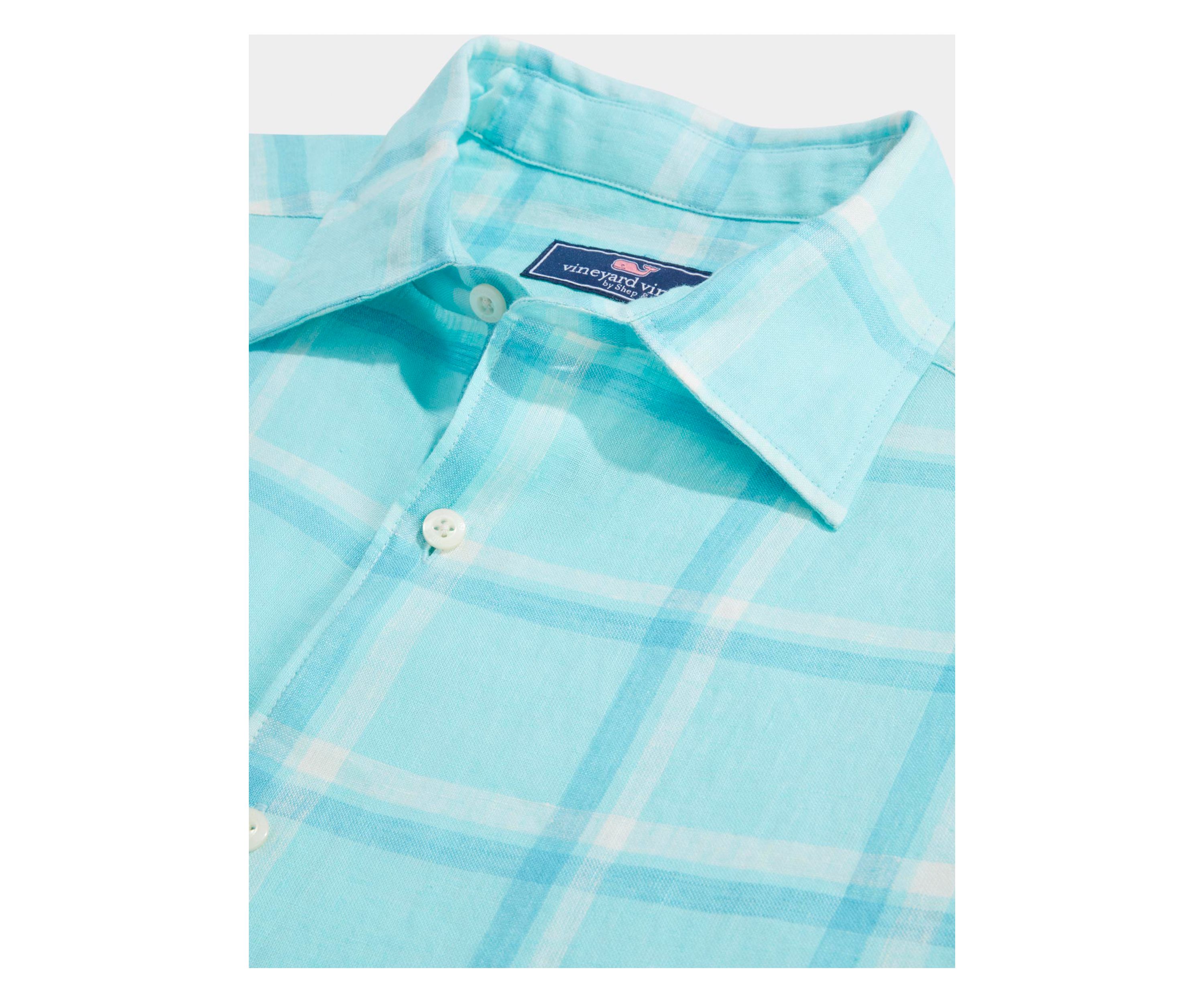 Plaid Linen Bendback Tisbury Shirt