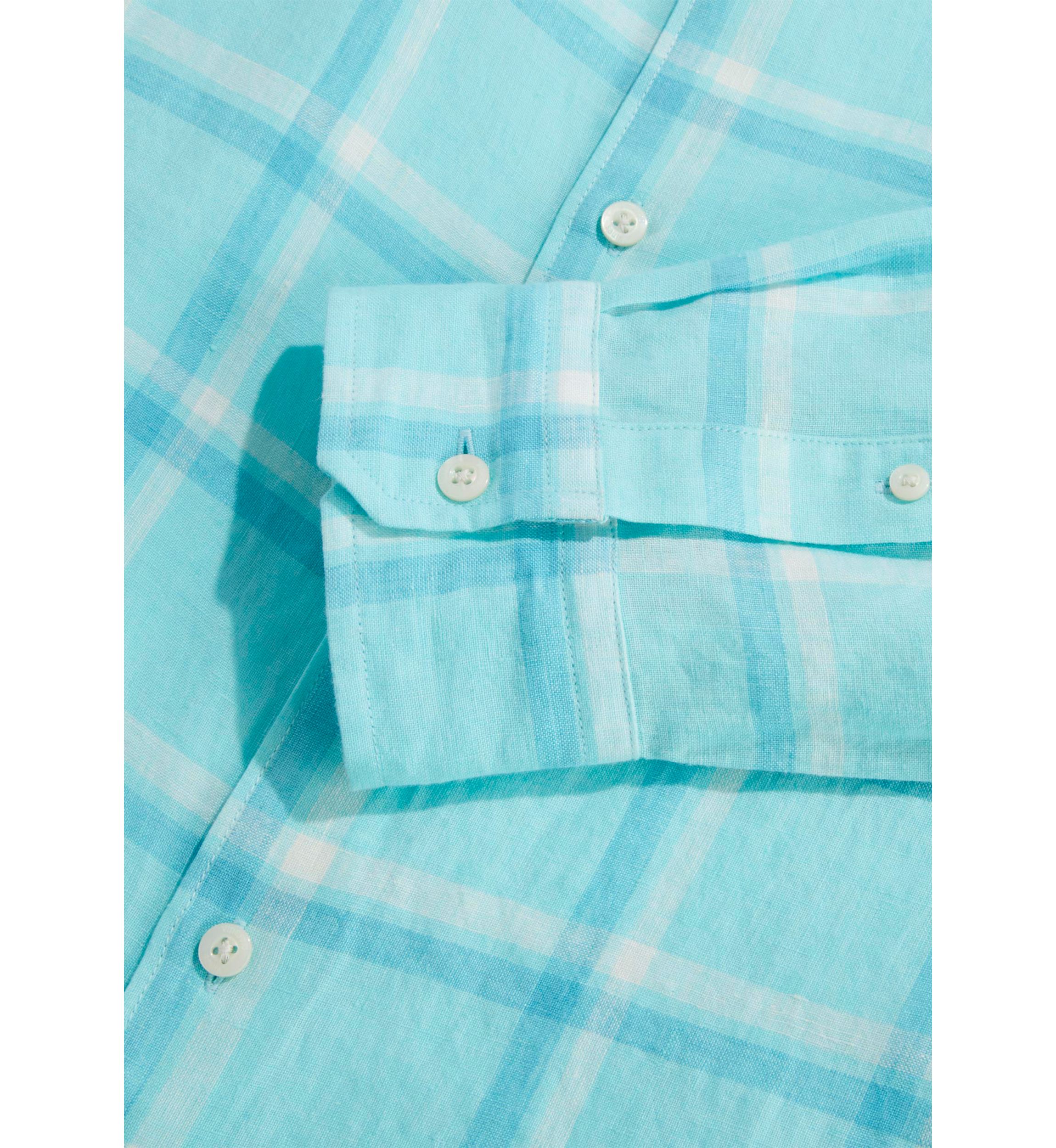 Plaid Linen Bendback Tisbury Shirt