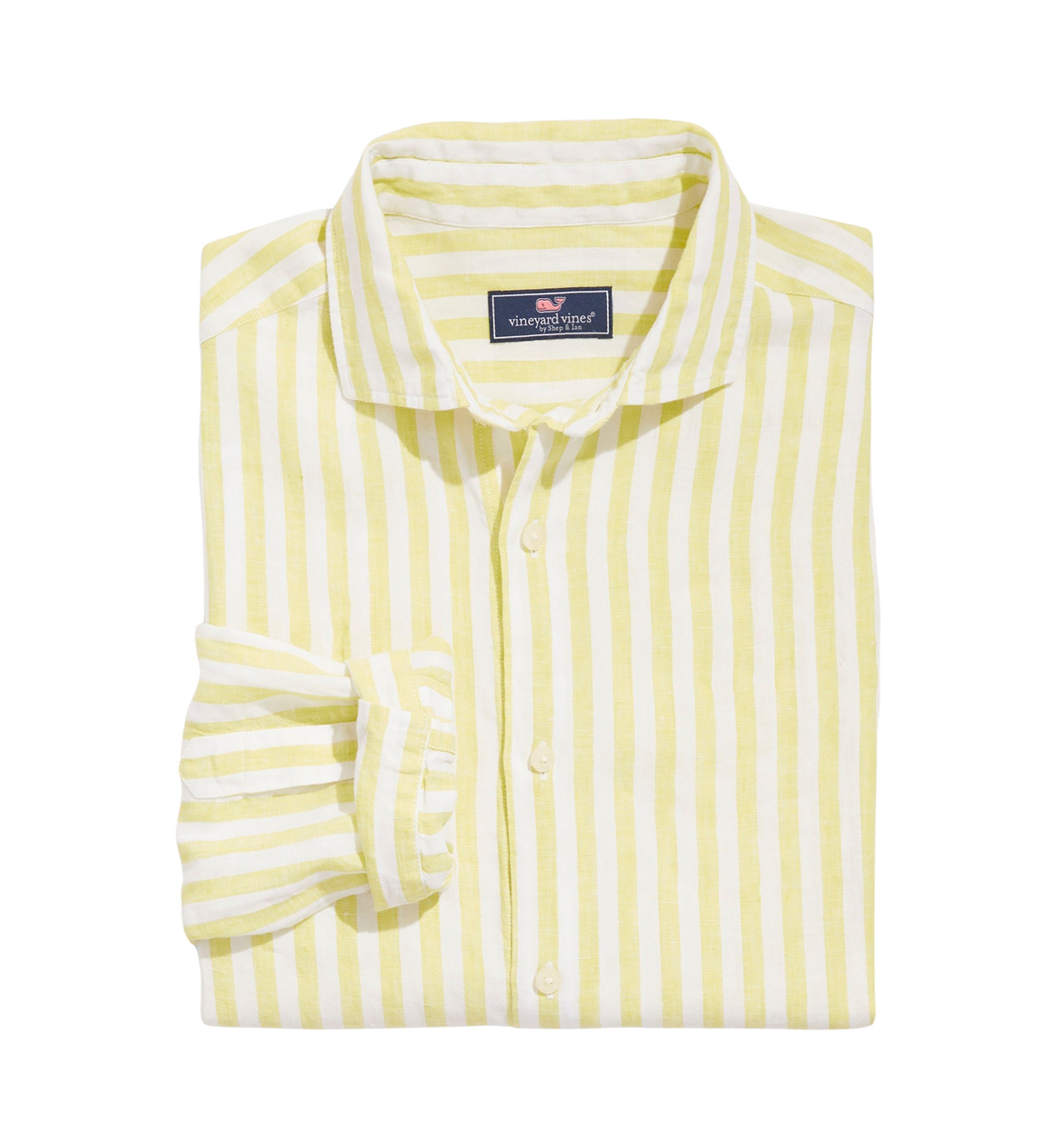 Mens Stripe Linen Bendback Tisbury Shirt