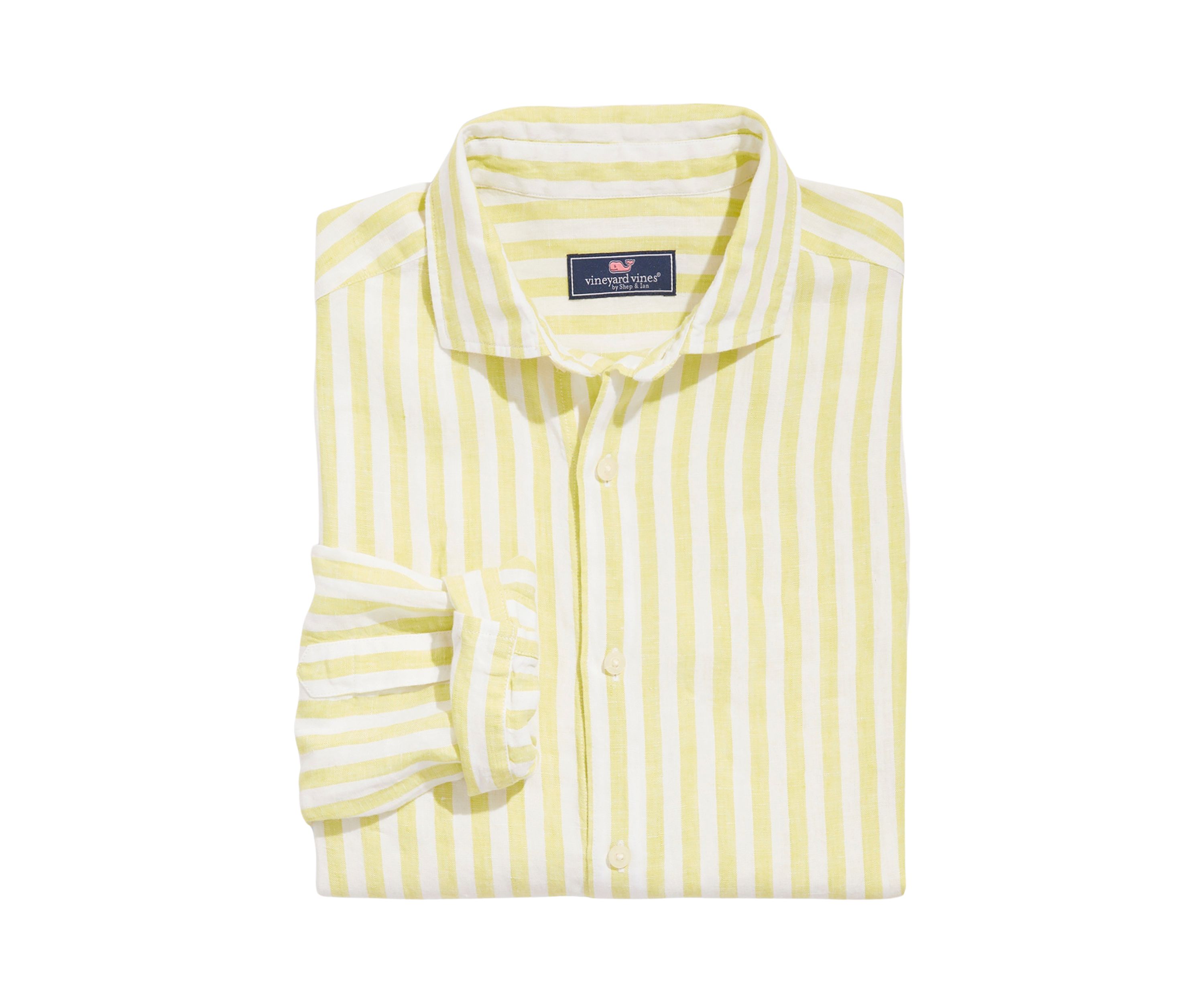 Mens Stripe Linen Bendback Tisbury Shirt