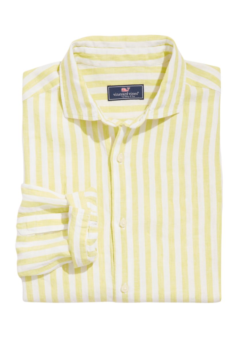 Mens Stripe Linen Bendback Tisbury Shirt