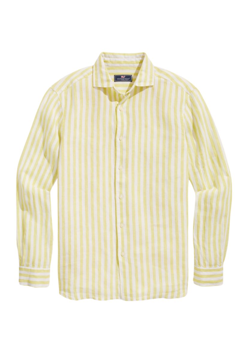 Mens Stripe Linen Bendback Tisbury Shirt