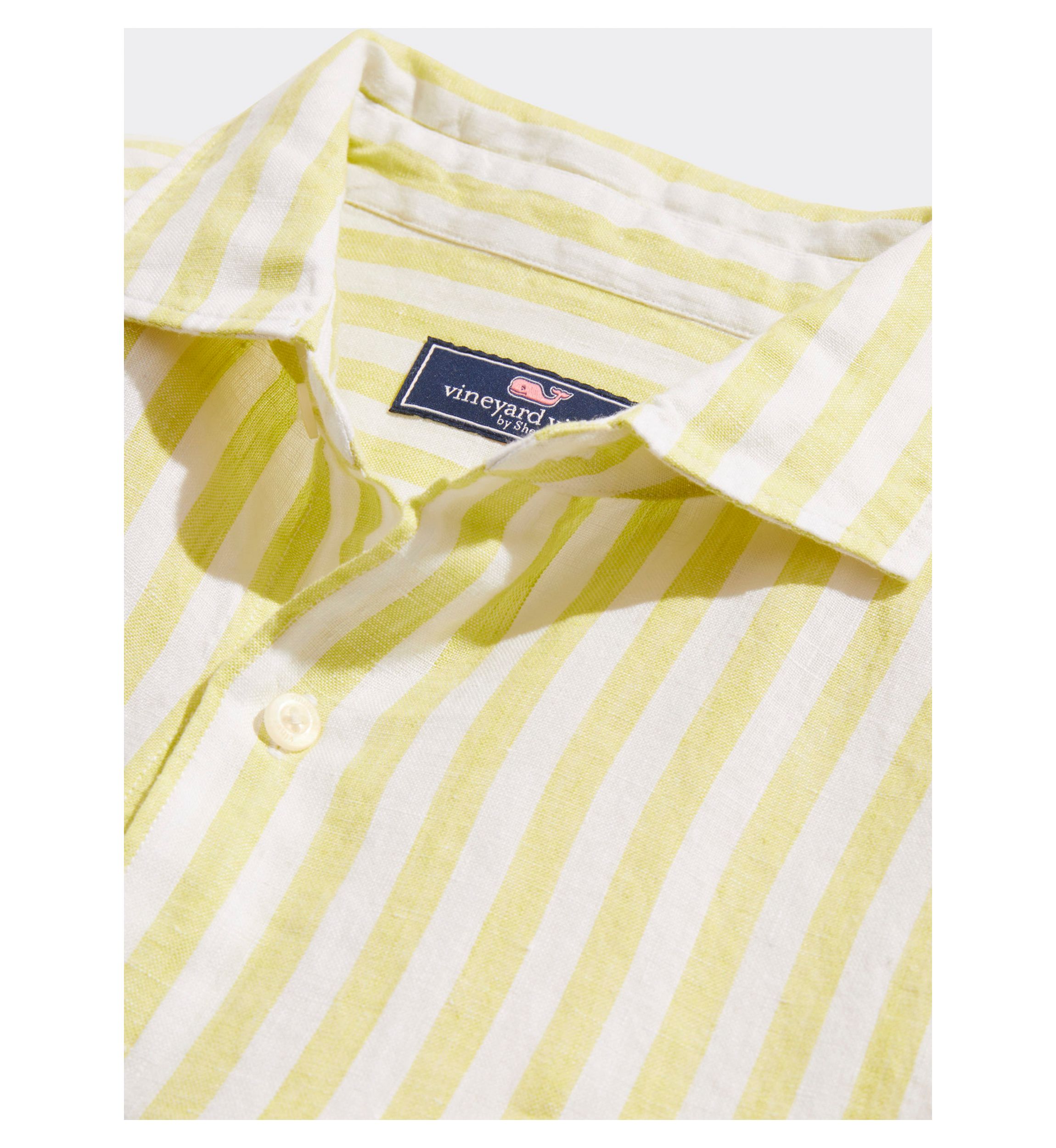 Mens Stripe Linen Bendback Tisbury Shirt