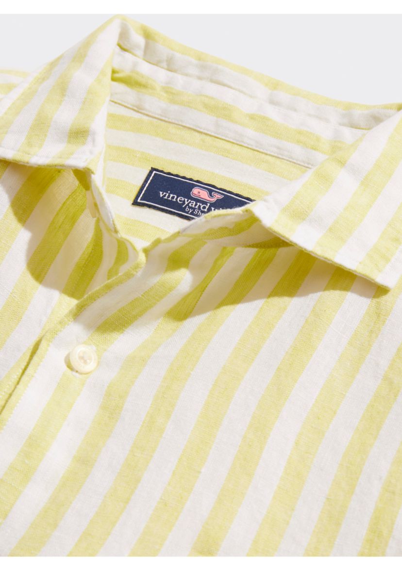 Mens Stripe Linen Bendback Tisbury Shirt