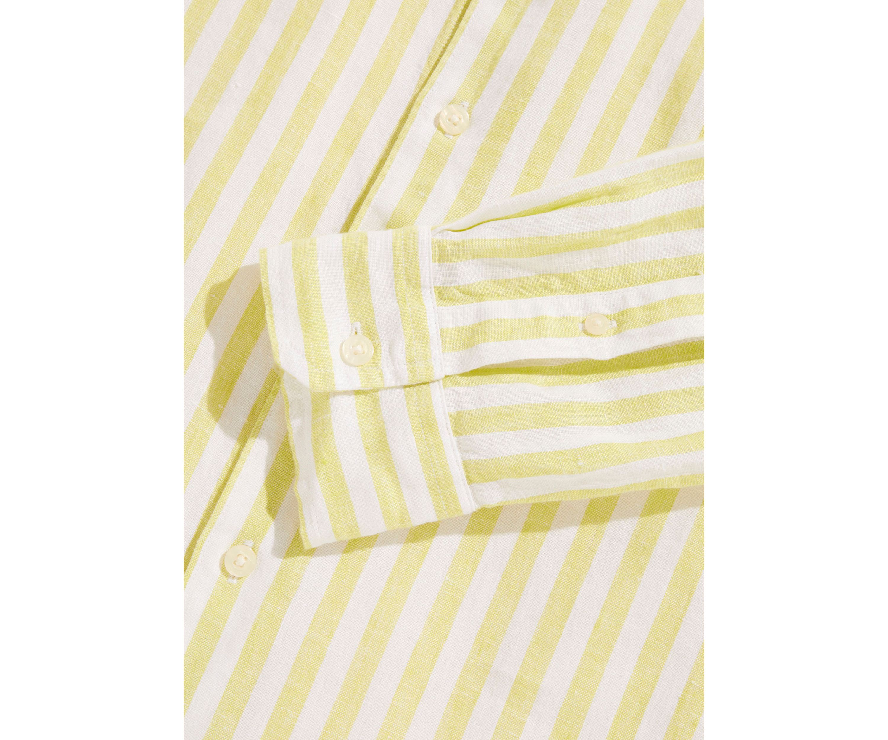 Mens Stripe Linen Bendback Tisbury Shirt