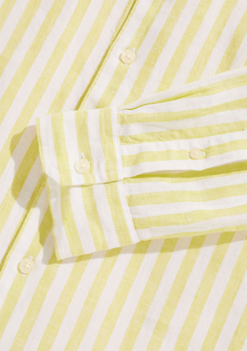 Mens Stripe Linen Bendback Tisbury Shirt