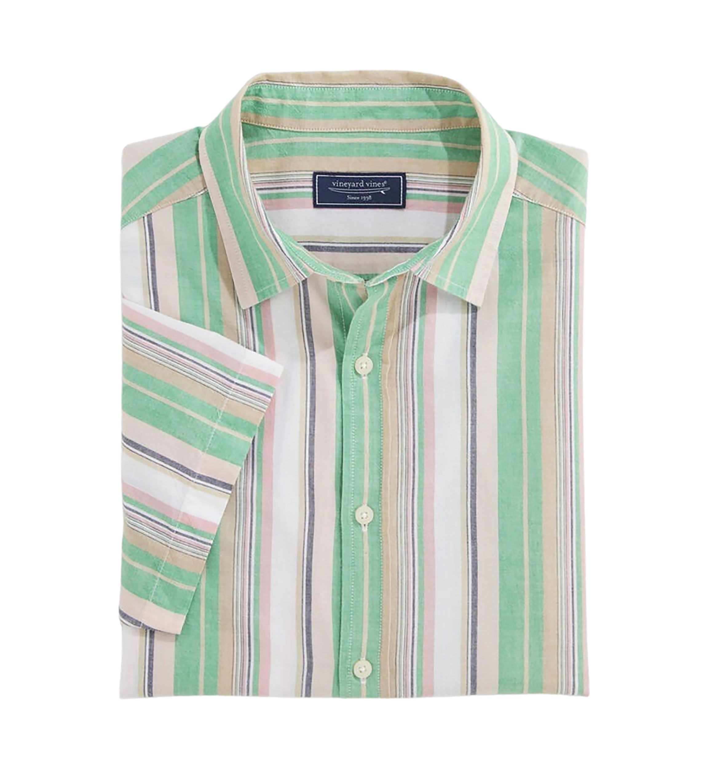 Awning Stripe Casual Short Sleeve Shirt