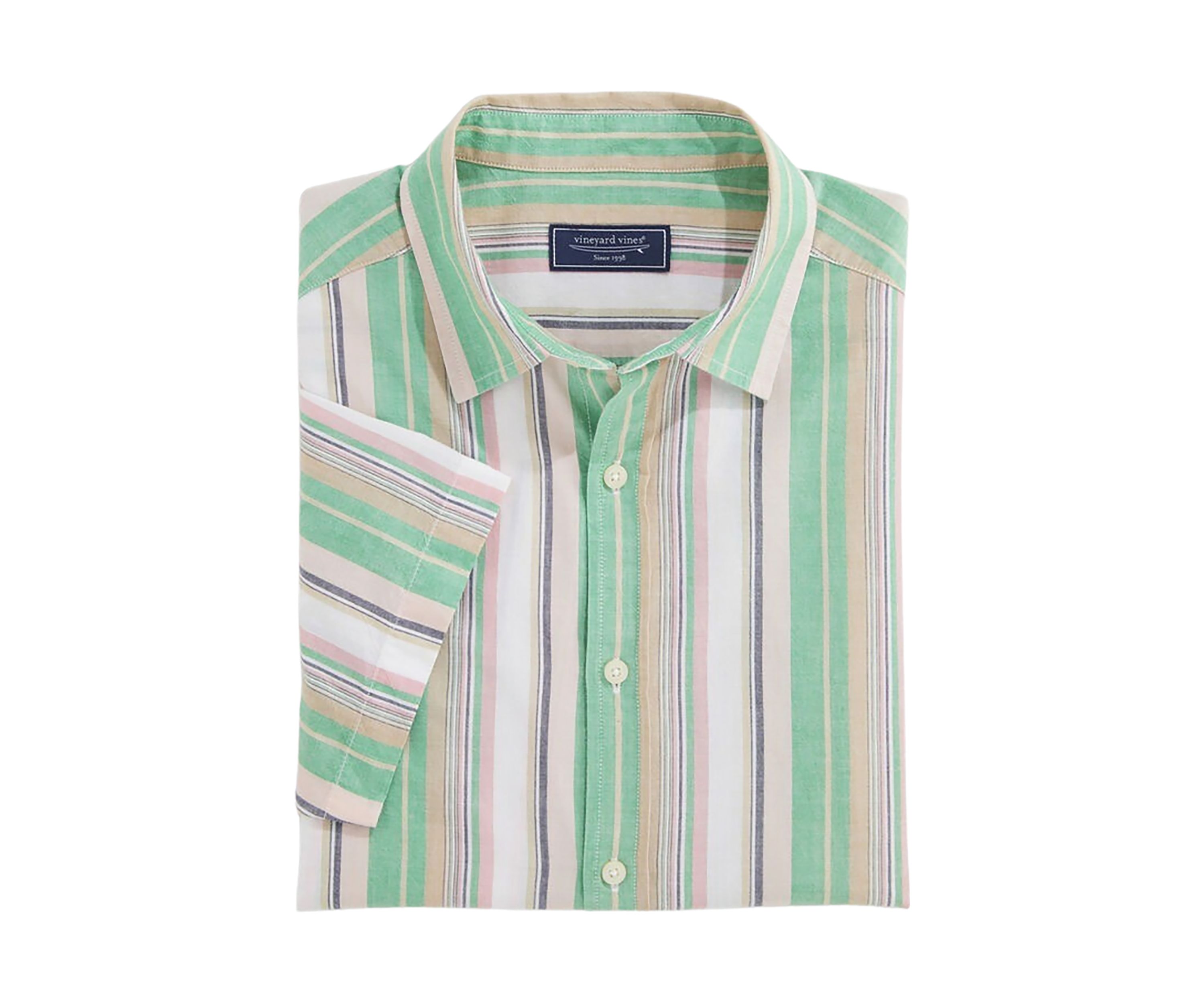 Awning Stripe Casual Short Sleeve Shirt