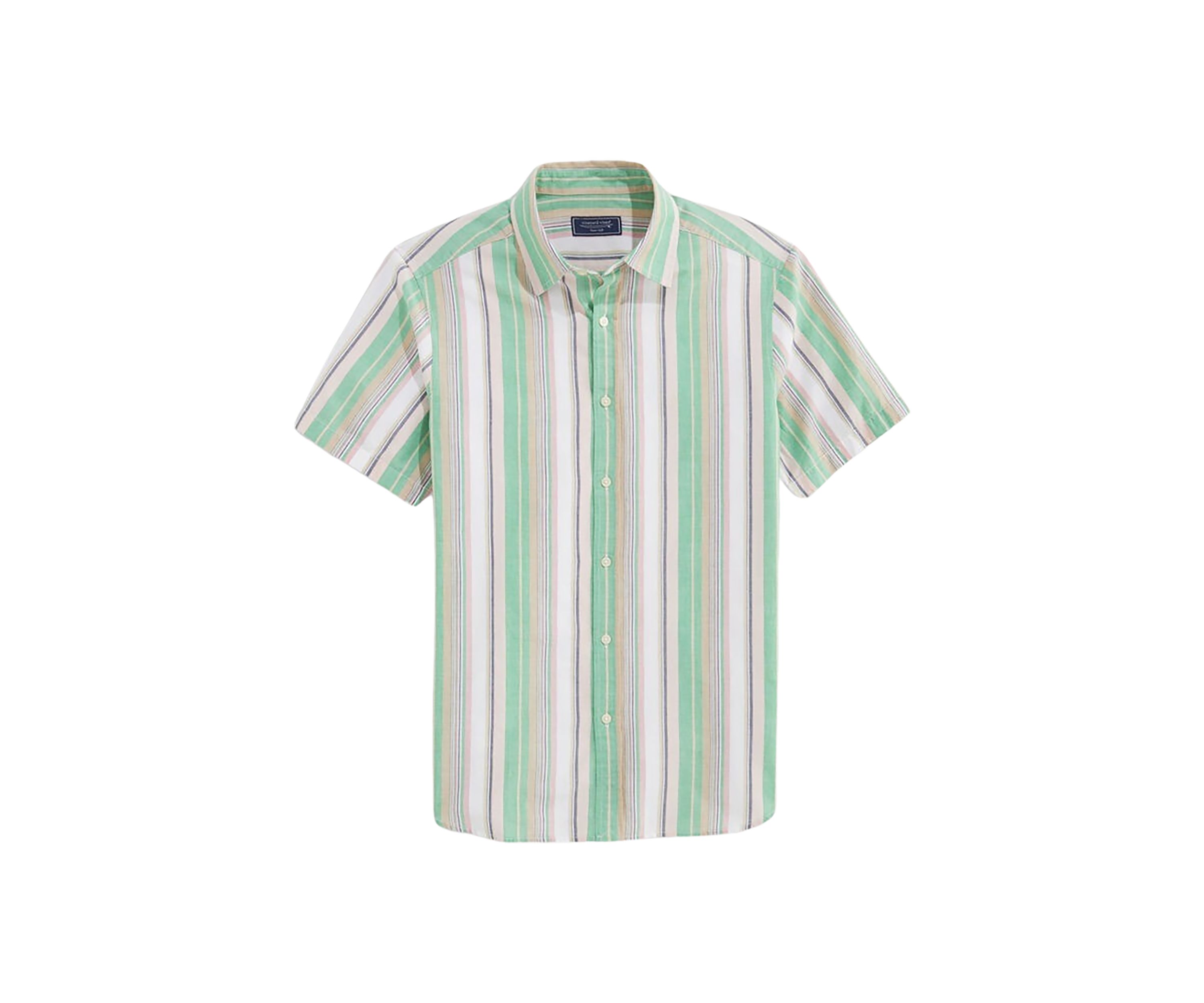 Awning Stripe Casual Short Sleeve Shirt
